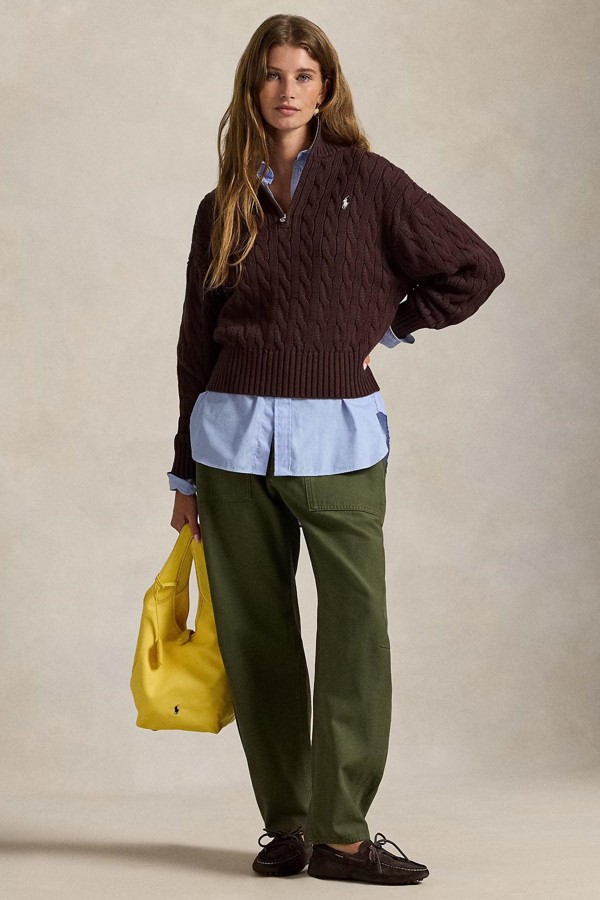 Polo Ralph Lauren Relaxed Fit Perkins Yaka Saç Örgü Triko-Triko-Libas