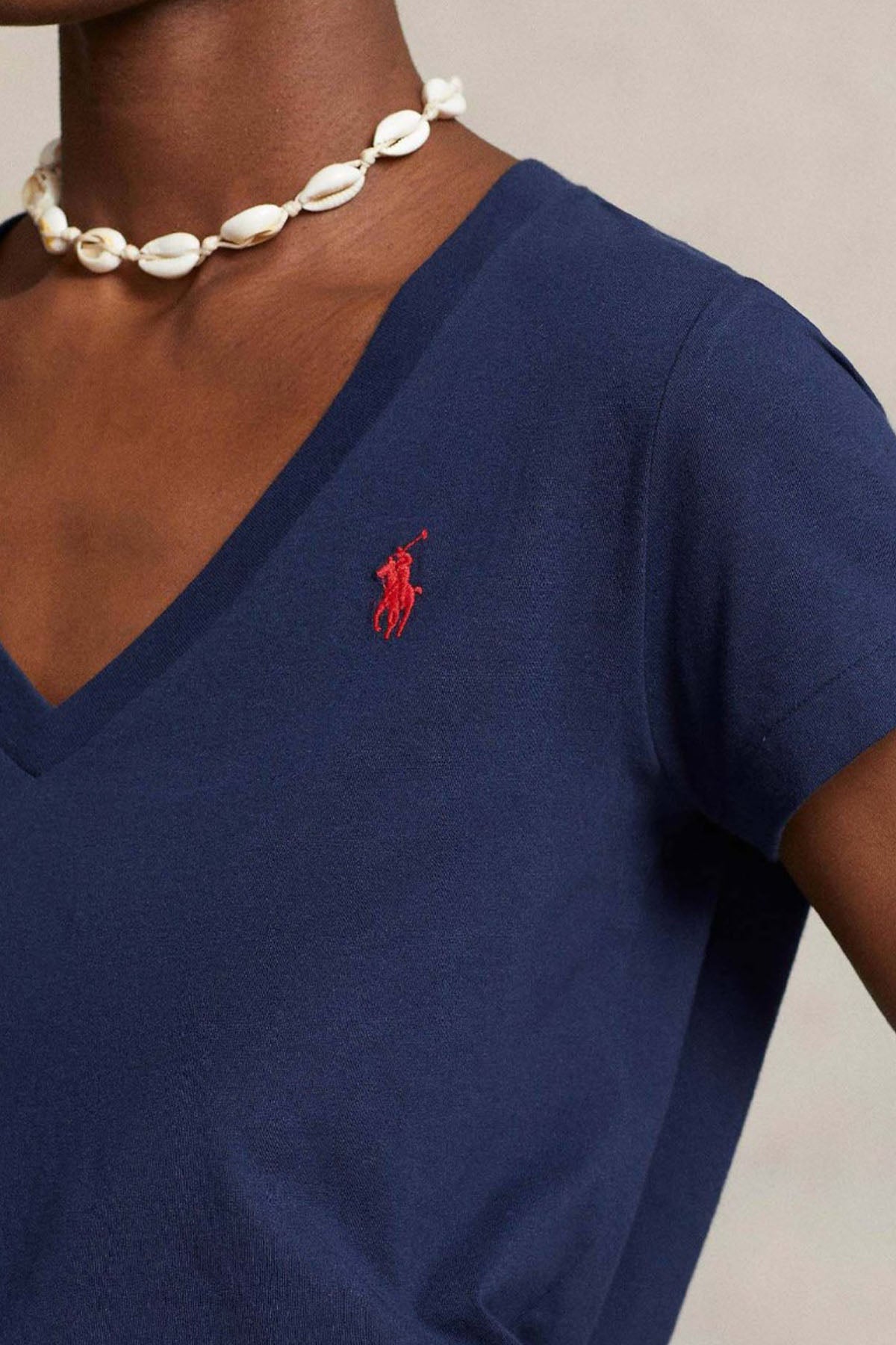 Polo Ralph Lauren Regular Fit V Yaka Pony Logolu T-shirt-T-shirt-Libas