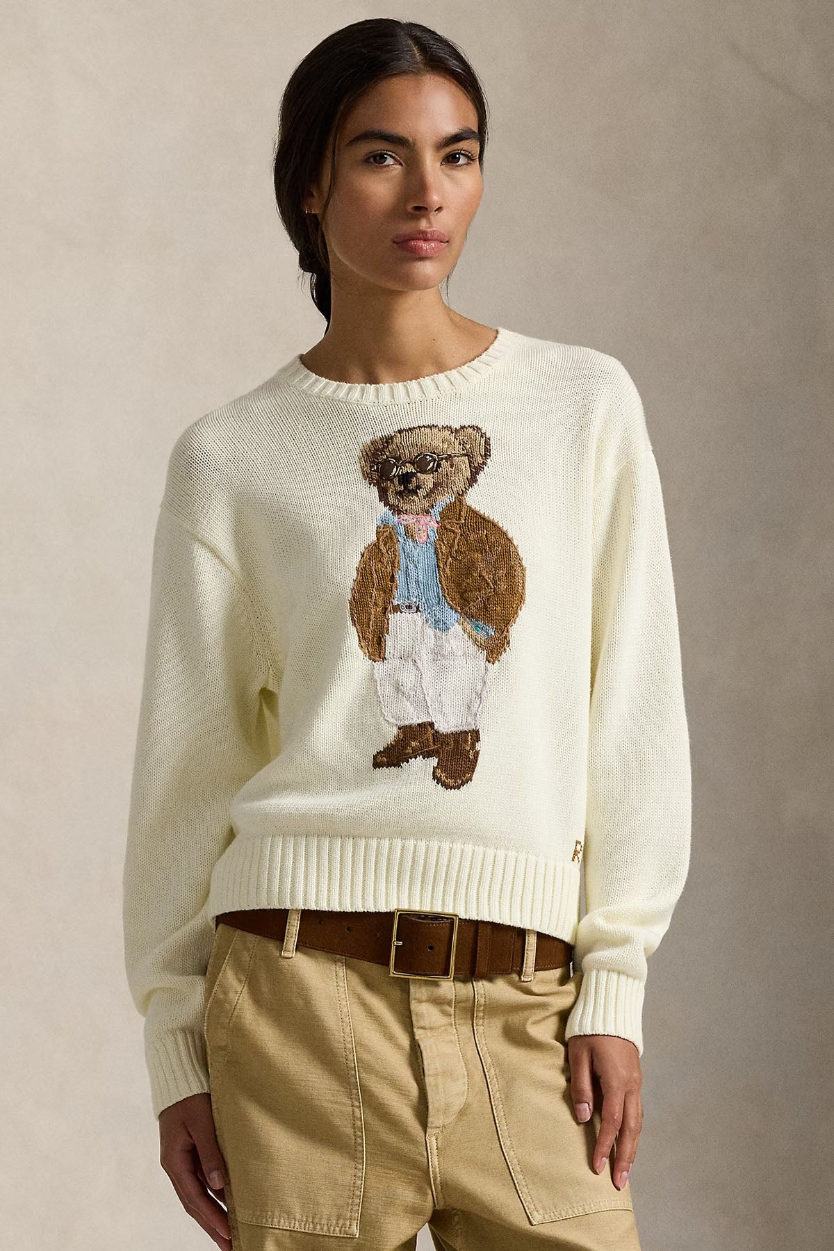 Polo Ralph Lauren Relaxed Fit Polo Bear Örgü Triko-Triko-Libas