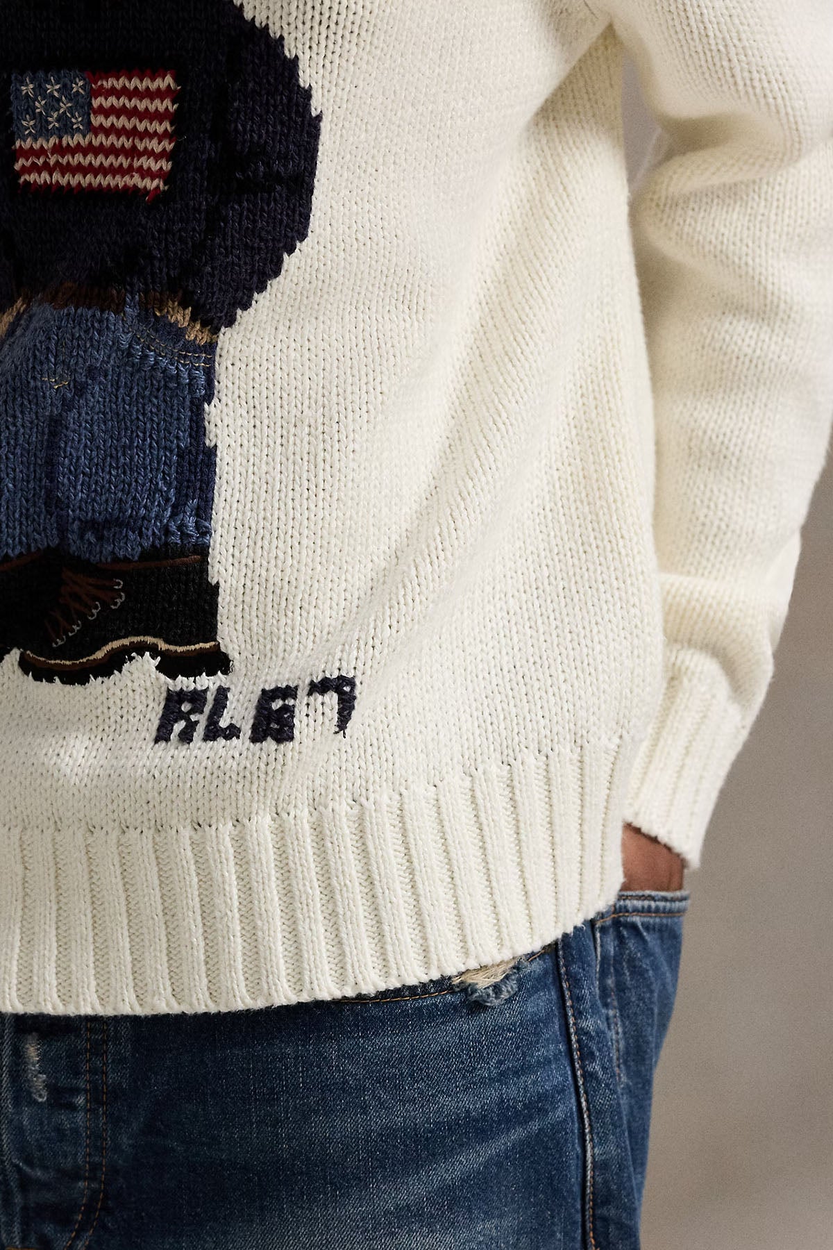 Polo Ralph Lauren Relaxed Fit Polo Bear Kapüşonlu Örgü Keten Triko-Triko-Libas