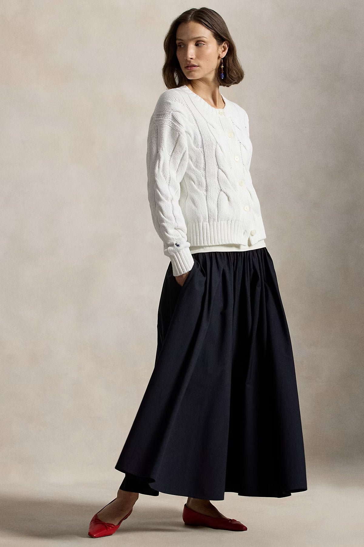 Polo Ralph Lauren Relaxed Fit Saç Örgü Triko Ceket-Ceket-Libas