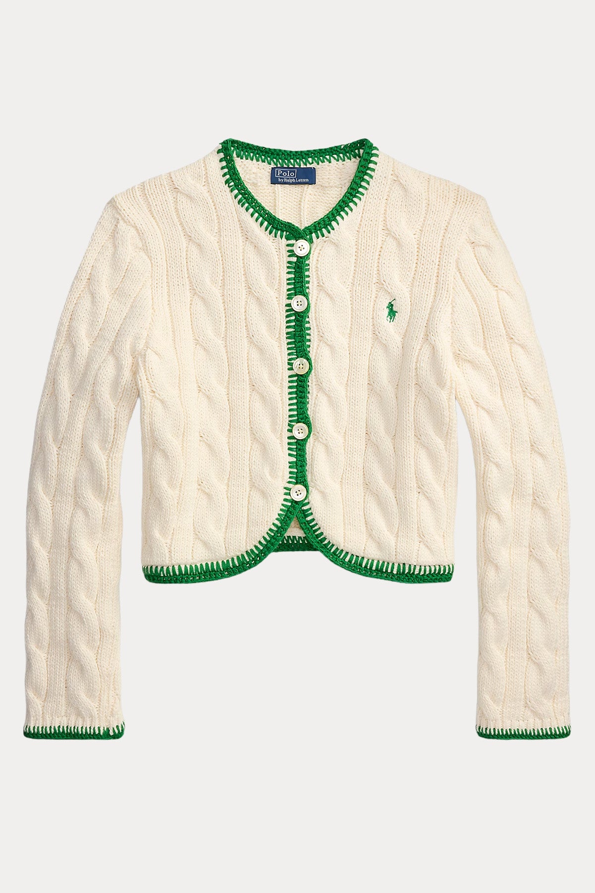 Polo Ralph Lauren Regular Fit Saç Örgü Crop Triko Ceket-Ceket-Libas