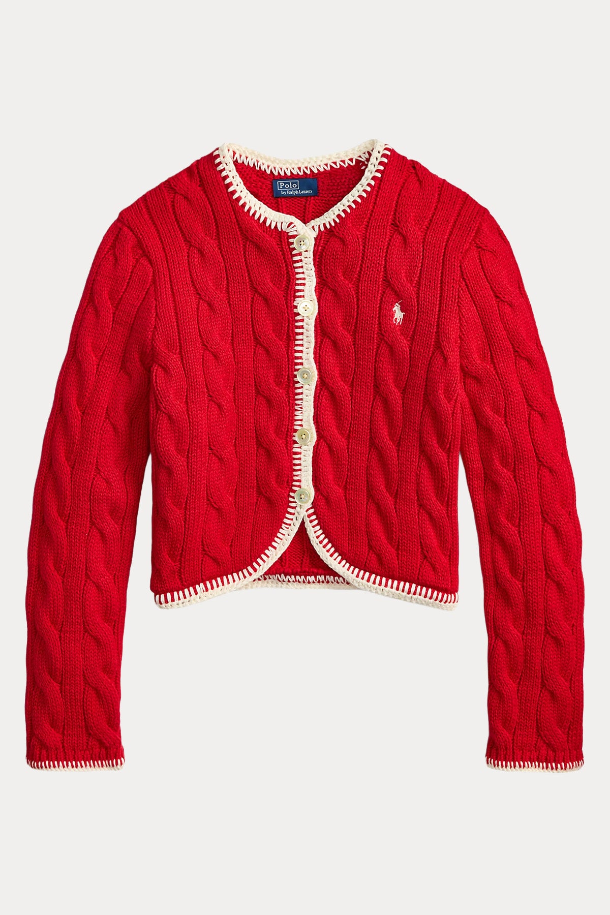 Polo Ralph Lauren Regular Fit Saç Örgü Crop Triko Ceket-Ceket-Libas