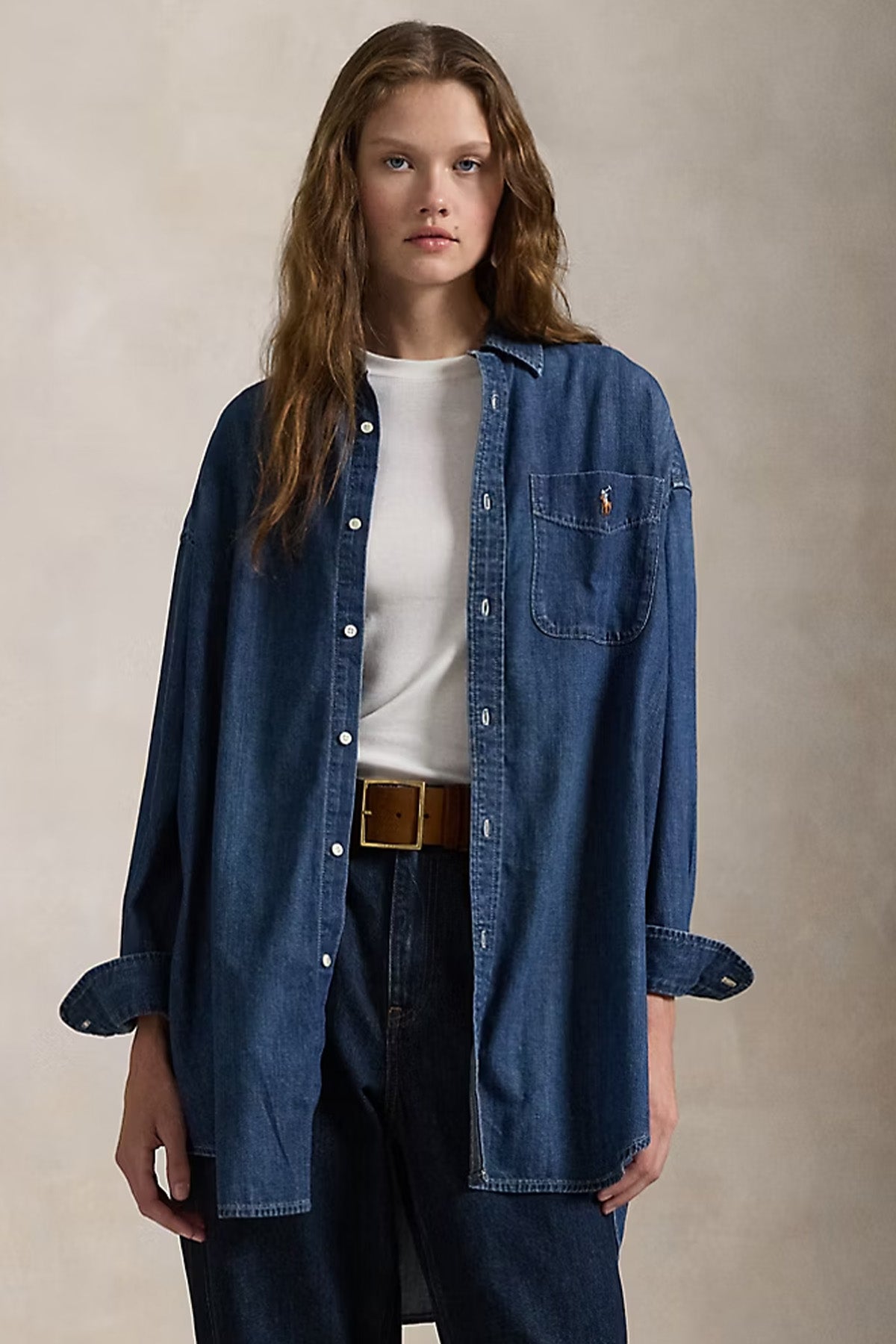 Polo Ralph Lauren Geniş Kesim Spor Cepli Denim Gömlek-Gömlek-Libas