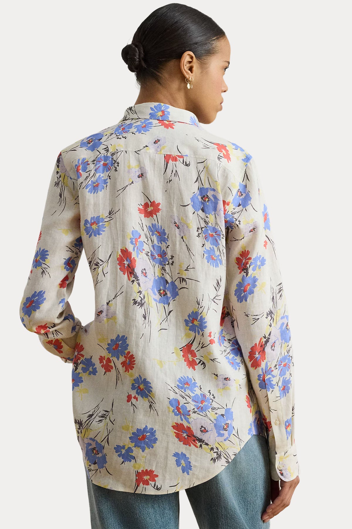Polo Ralph Lauren Relaxed Fit Çiçek Desenli Keten Gömlek-Gömlek-Libas