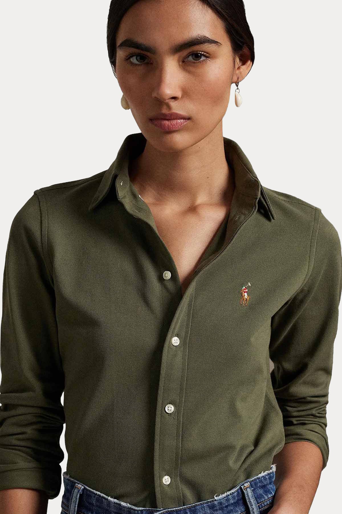 Polo Ralph Lauren Custom Fit Knit Oxford Gömlek-Gömlek-Libas