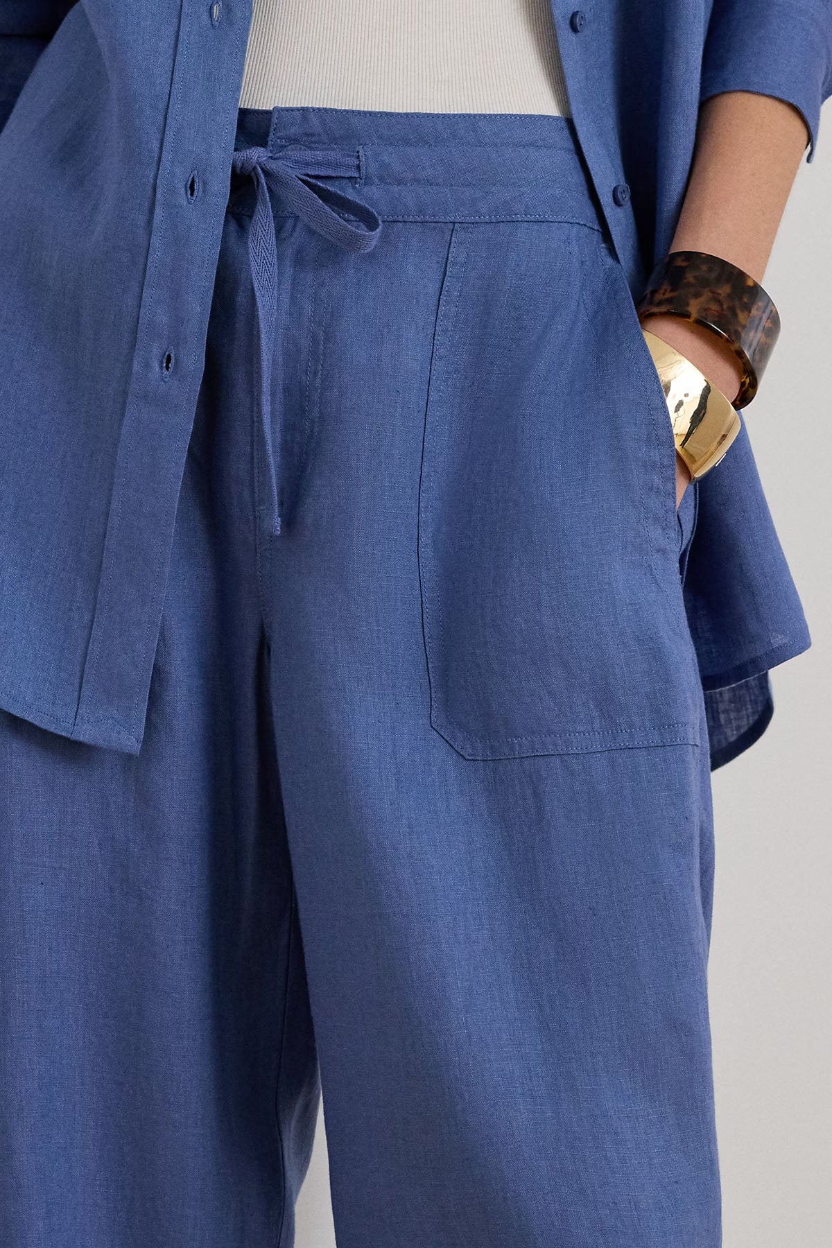 Polo Ralph Lauren Regular Fit Beli Lastikli Keten Pantolon-Pantolon-Libas