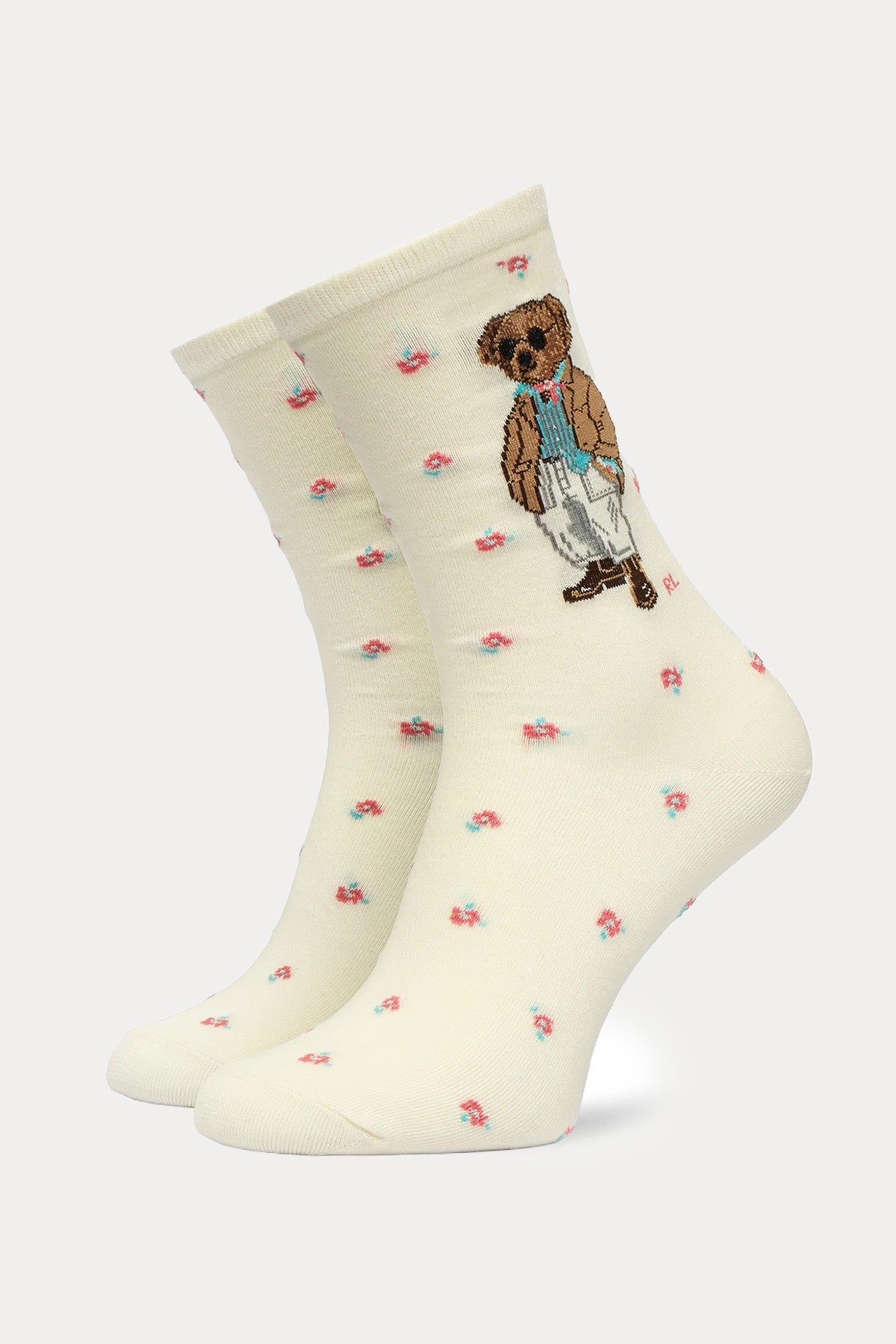 Polo Ralph Lauren Çiçek Desenli Polo Bear Çorap-Çorap-Libas