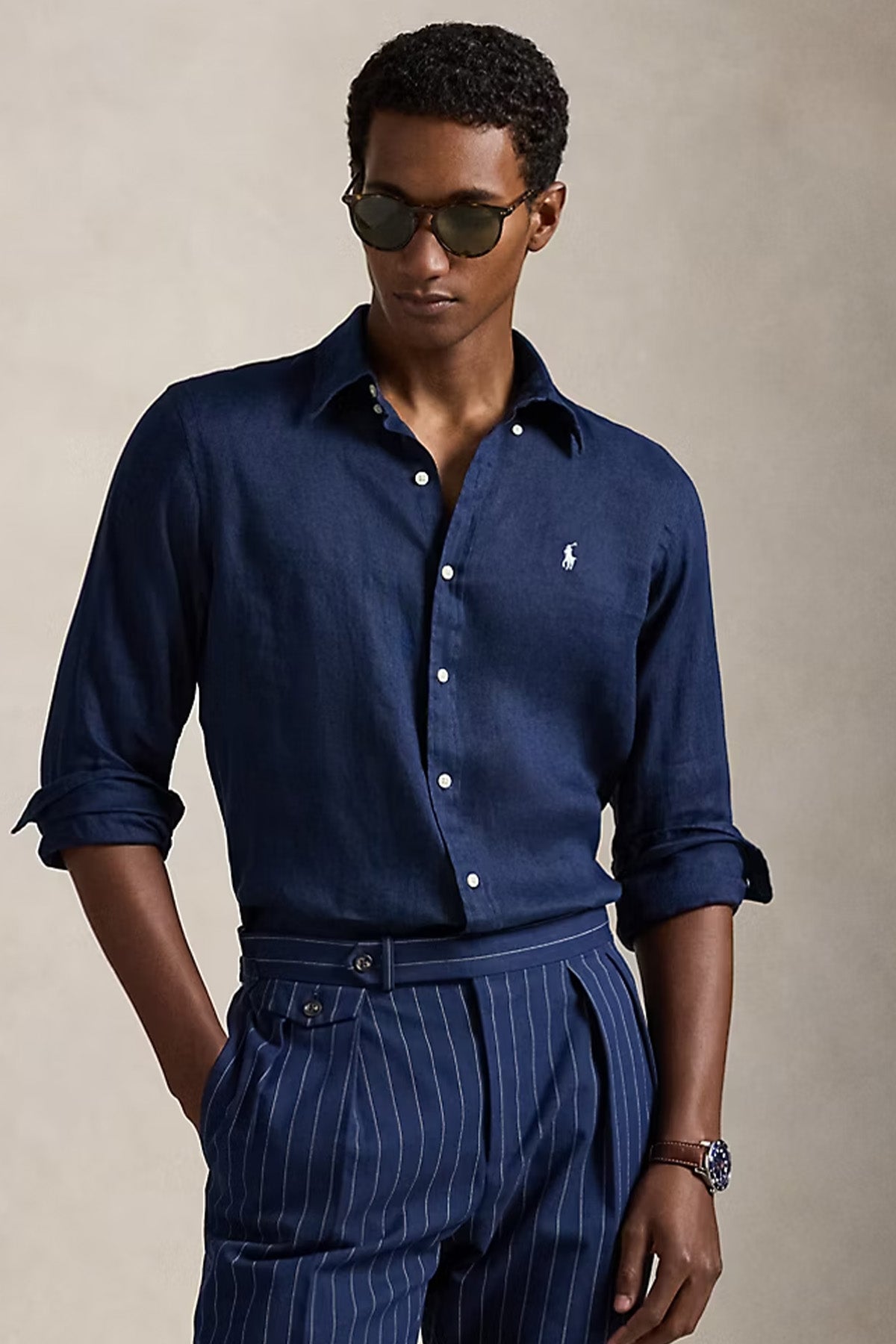 Polo Ralph Lauren Custom Fit Keten Gömlek-Gömlek-Libas