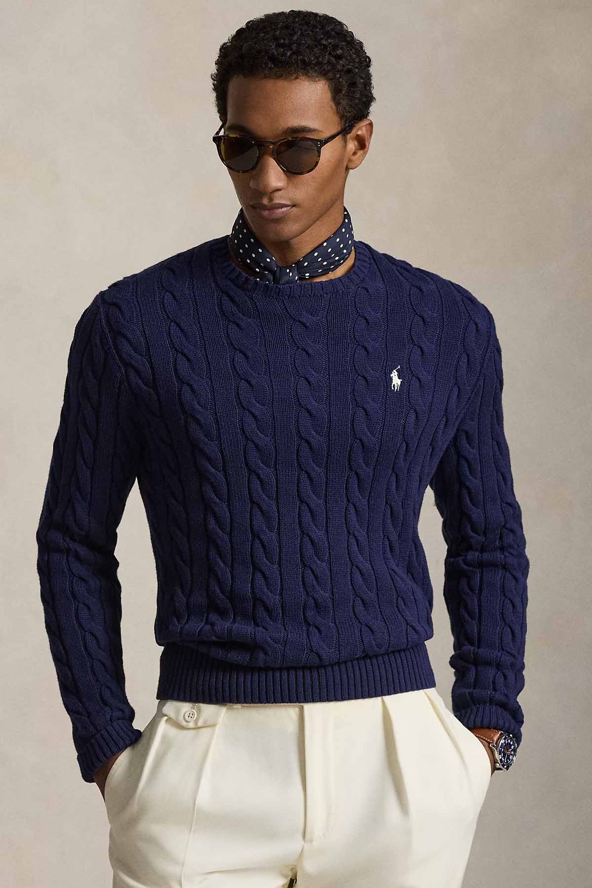 Polo Ralph Lauren Yuvarlak Yaka Saç Örgü Triko-Triko-Libas