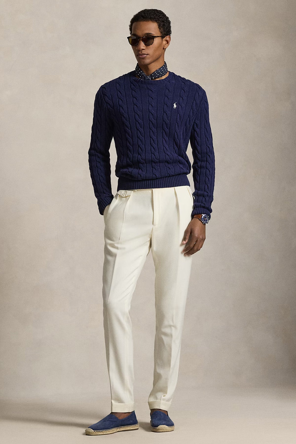 Polo Ralph Lauren Yuvarlak Yaka Saç Örgü Triko-Triko-Libas