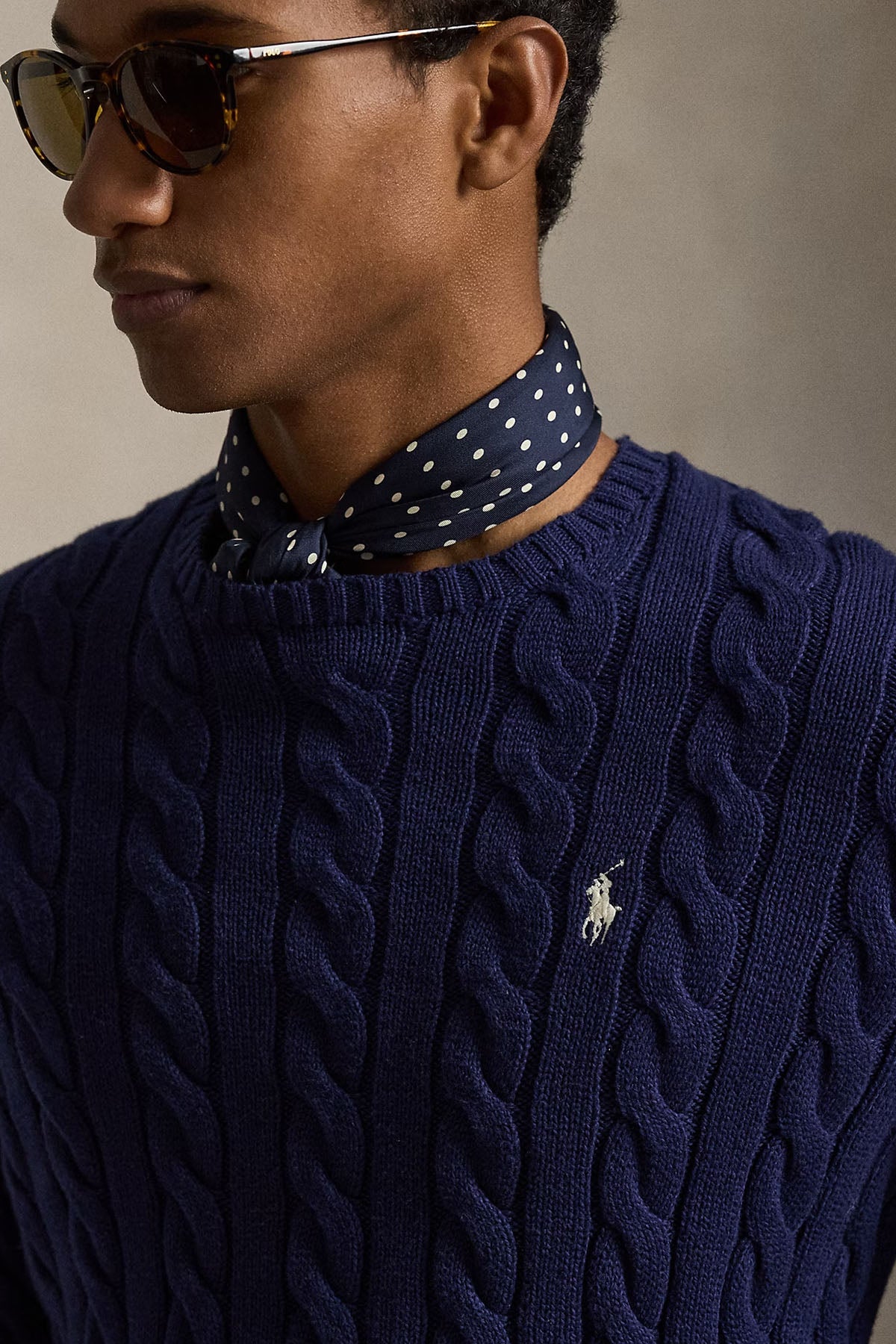 Polo Ralph Lauren Yuvarlak Yaka Saç Örgü Triko-Triko-Libas