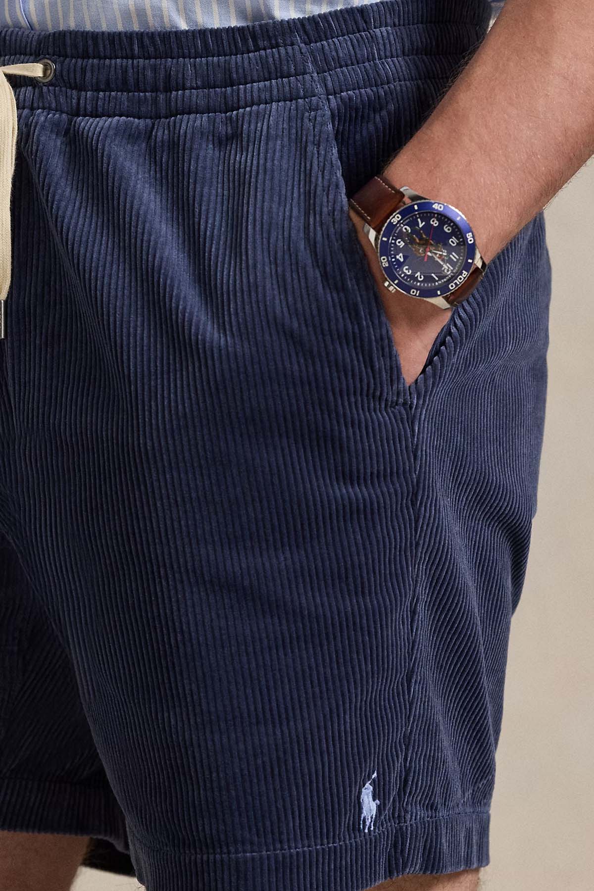 Polo Ralph Lauren Regular Fit Beli Lastikli Fitilli Kadife Şort-Şort-Libas