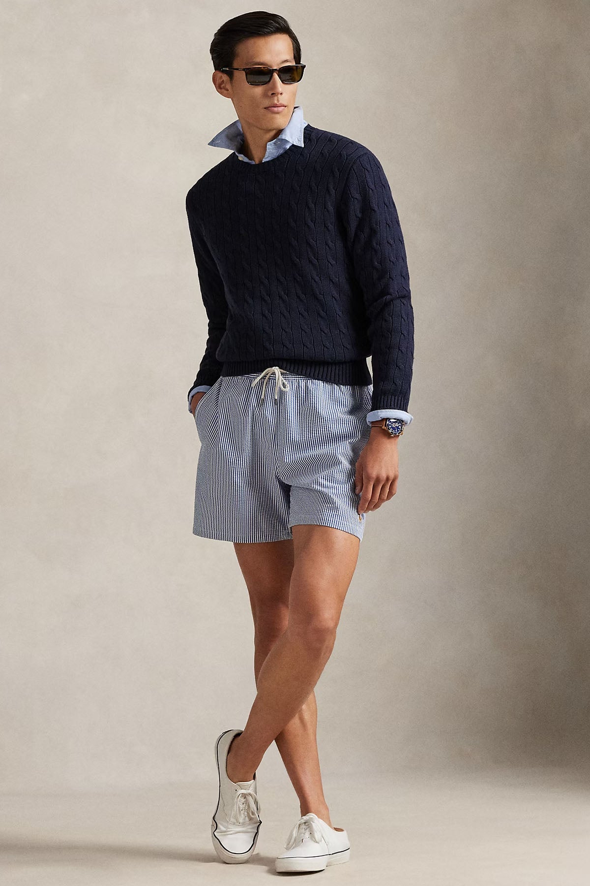 Polo Ralph Lauren Relaxed Fit Beli Lastikli Çizgili Streç Şort Mayo-Şort Mayo-Libas
