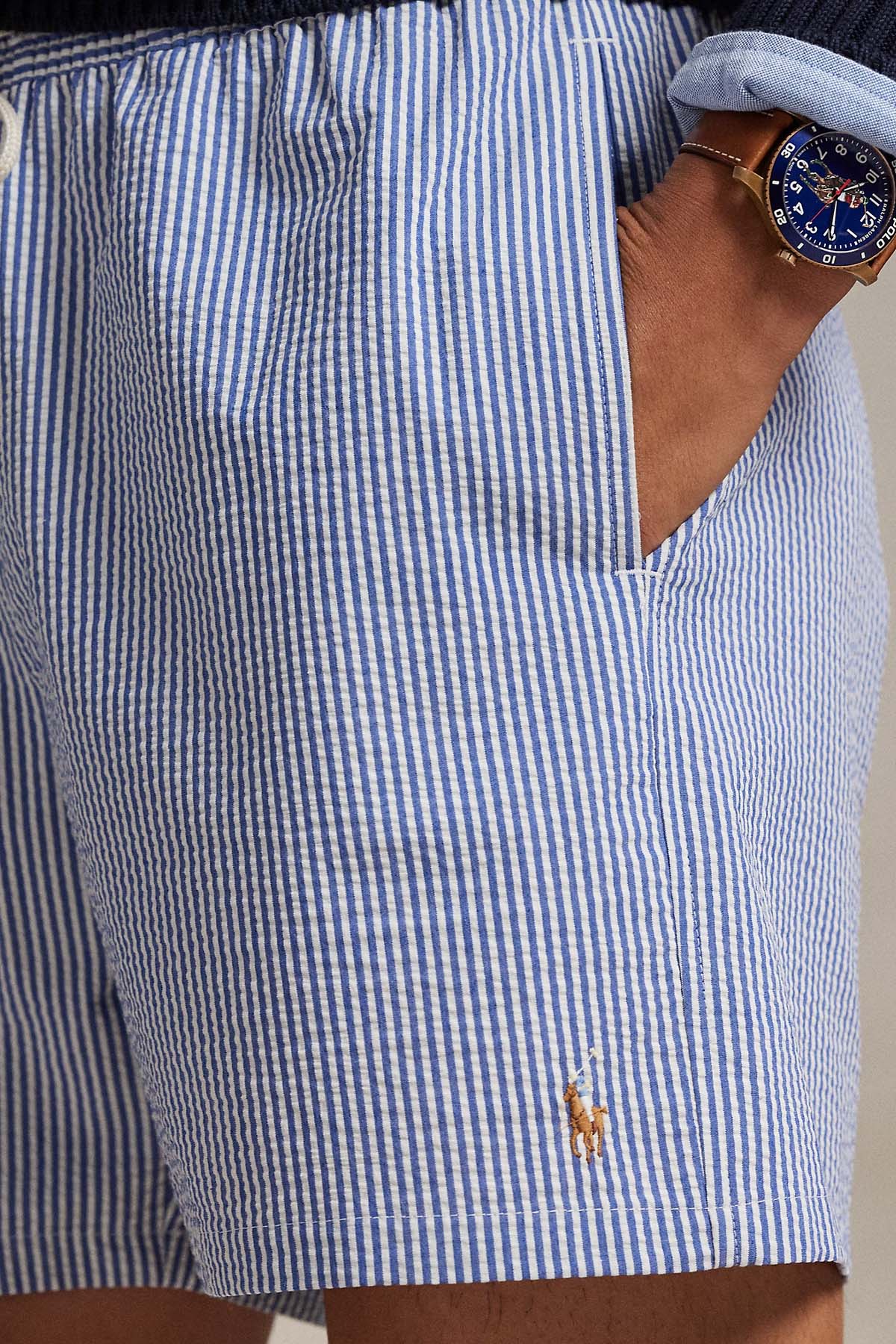Polo Ralph Lauren Relaxed Fit Beli Lastikli Çizgili Streç Şort Mayo-Şort Mayo-Libas