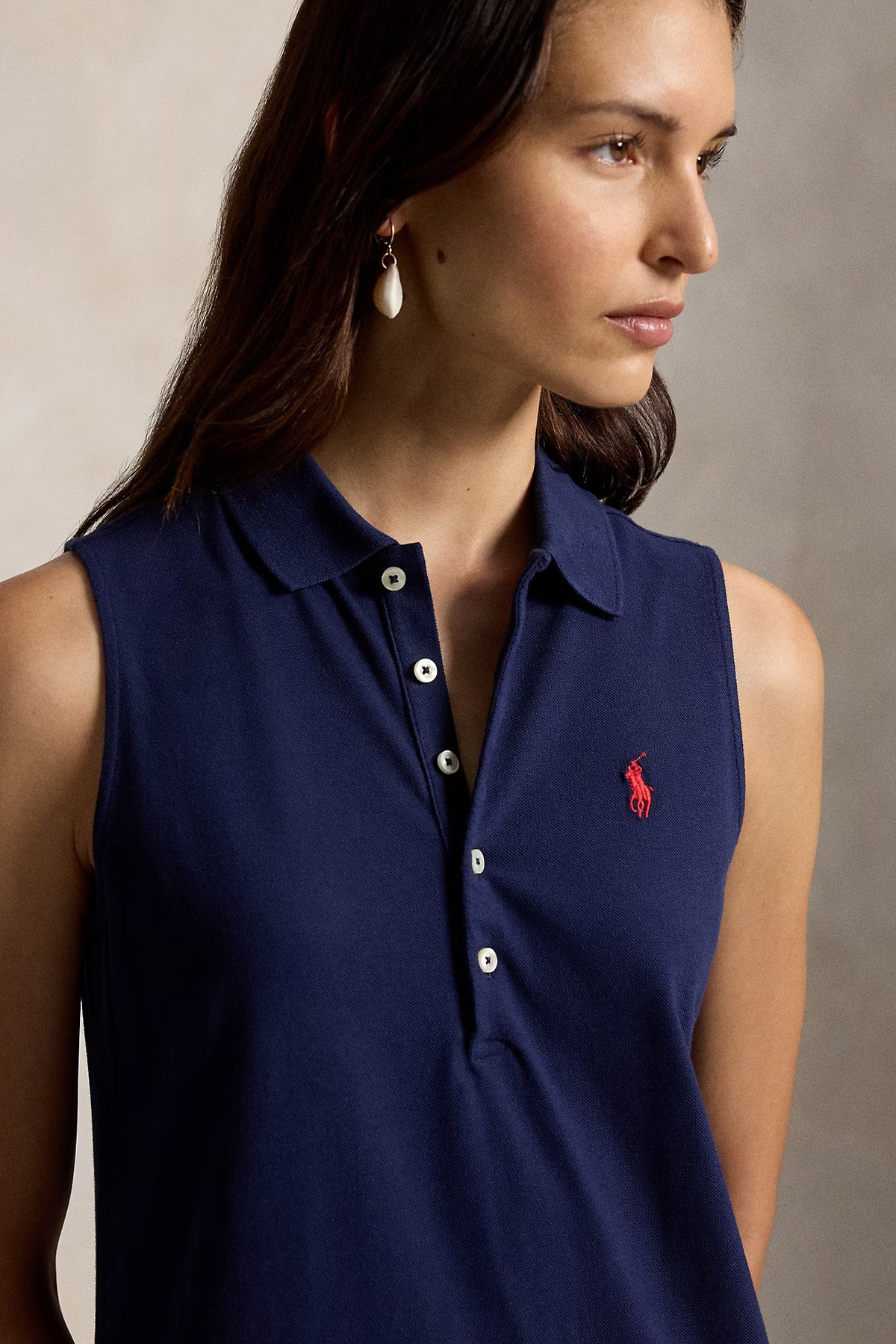 Polo Ralph Lauren Relaxed Fit Polo Yaka Streç Midi T-shirt Elbise