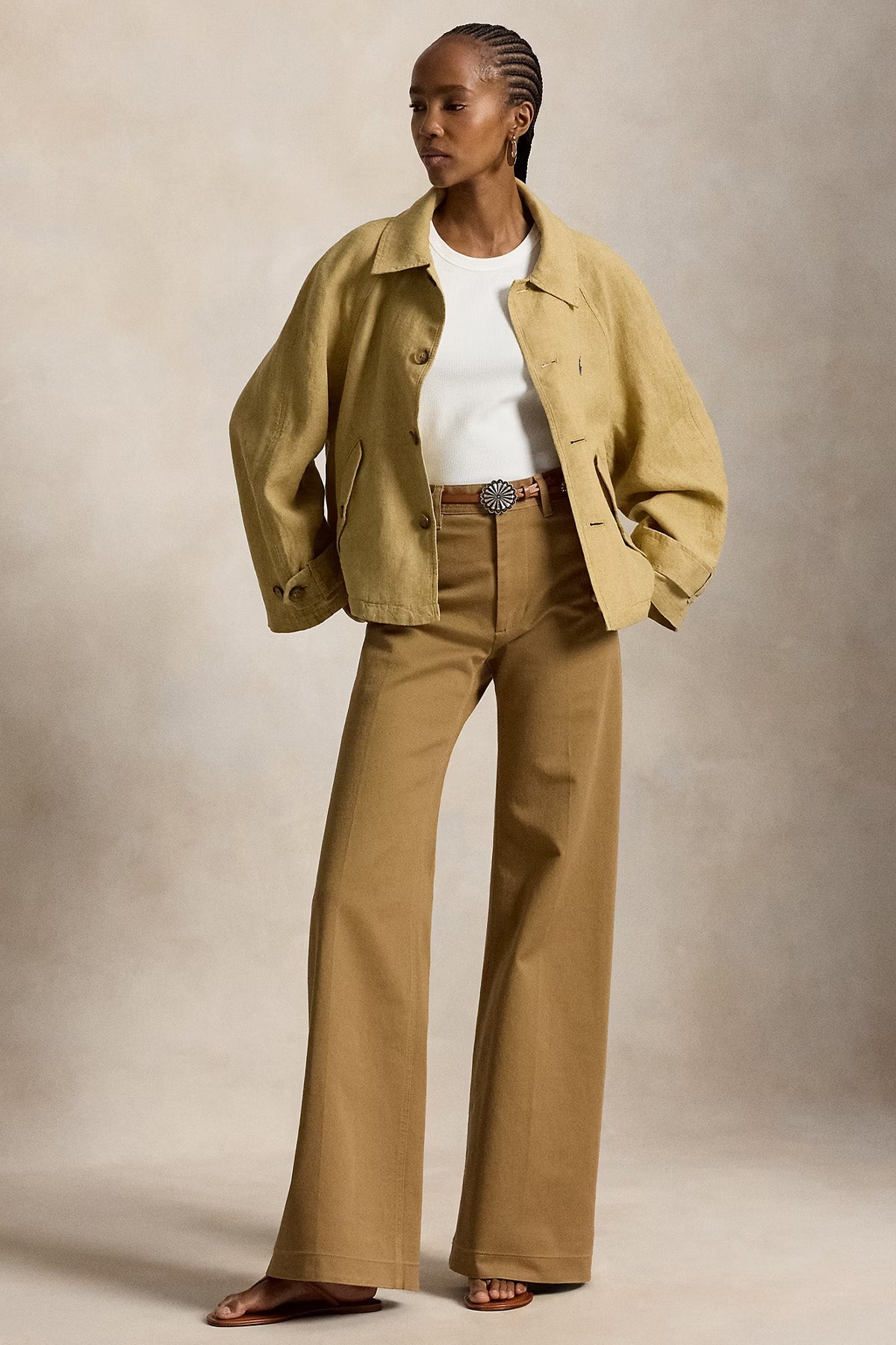 Polo Ralph Lauren Geniş Kesim Pony Logolu Keten Ceket