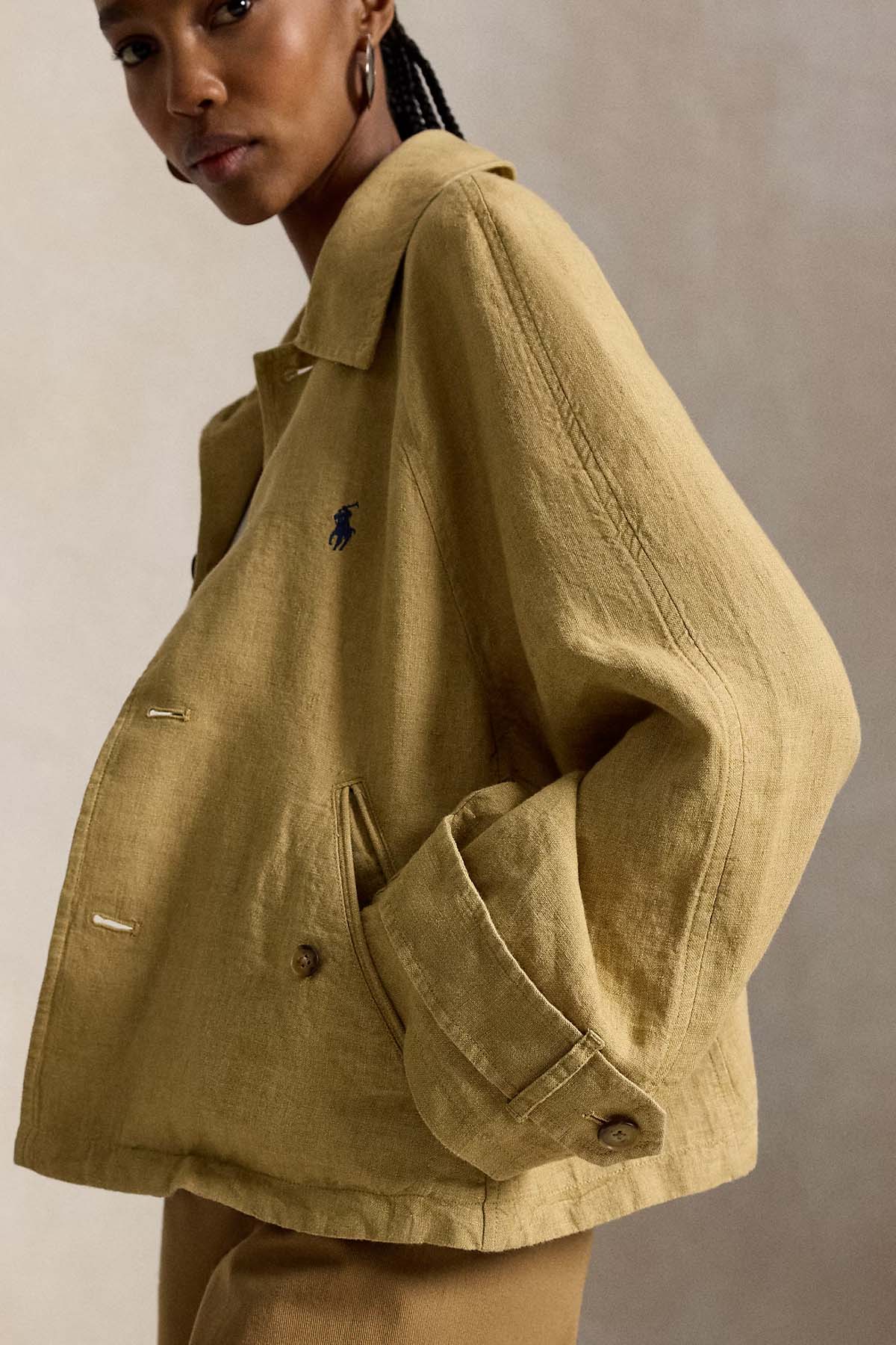 Polo Ralph Lauren Geniş Kesim Pony Logolu Keten Ceket