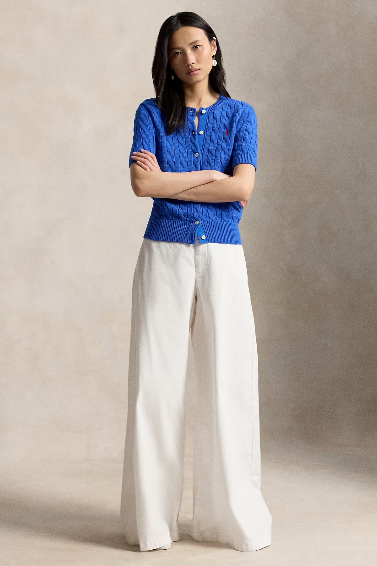 Polo Ralph Lauren Slim Fit Saç Örgü Triko Ceket
