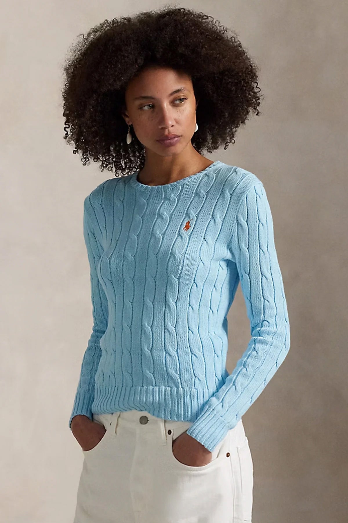 Polo Ralph Lauren Slim Fit Yuvarlak Yaka Saç Örgü Triko