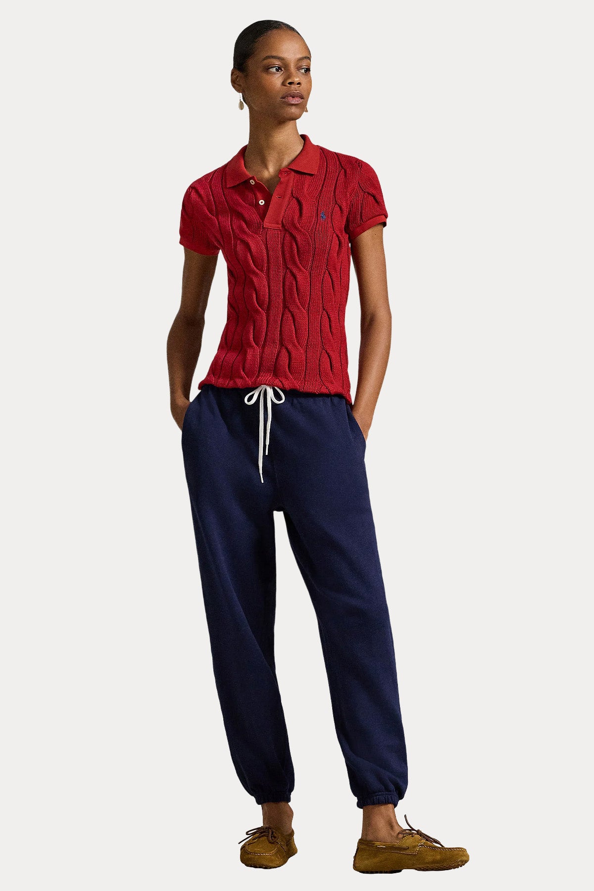 Polo Ralph Lauren Regular Fit Polo Yaka Saç Örgü Triko