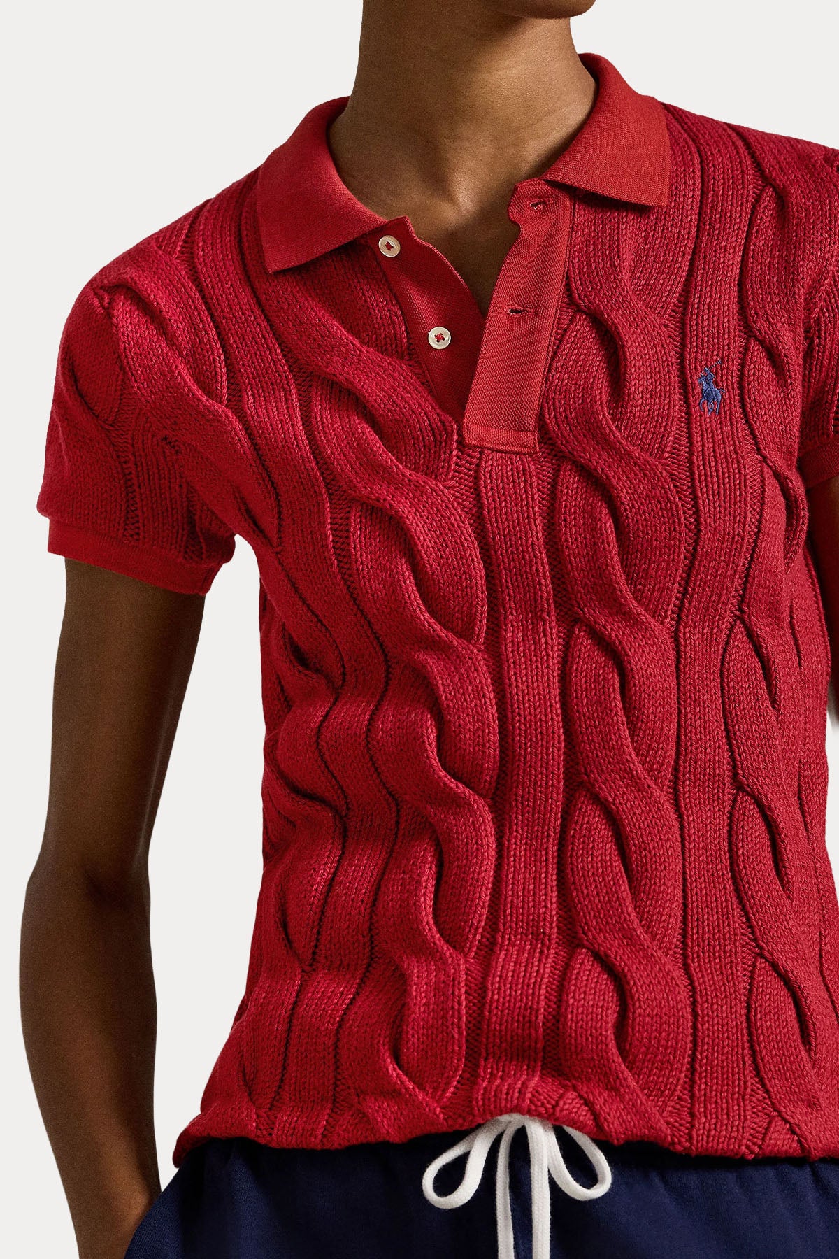 Polo Ralph Lauren Regular Fit Polo Yaka Saç Örgü Triko