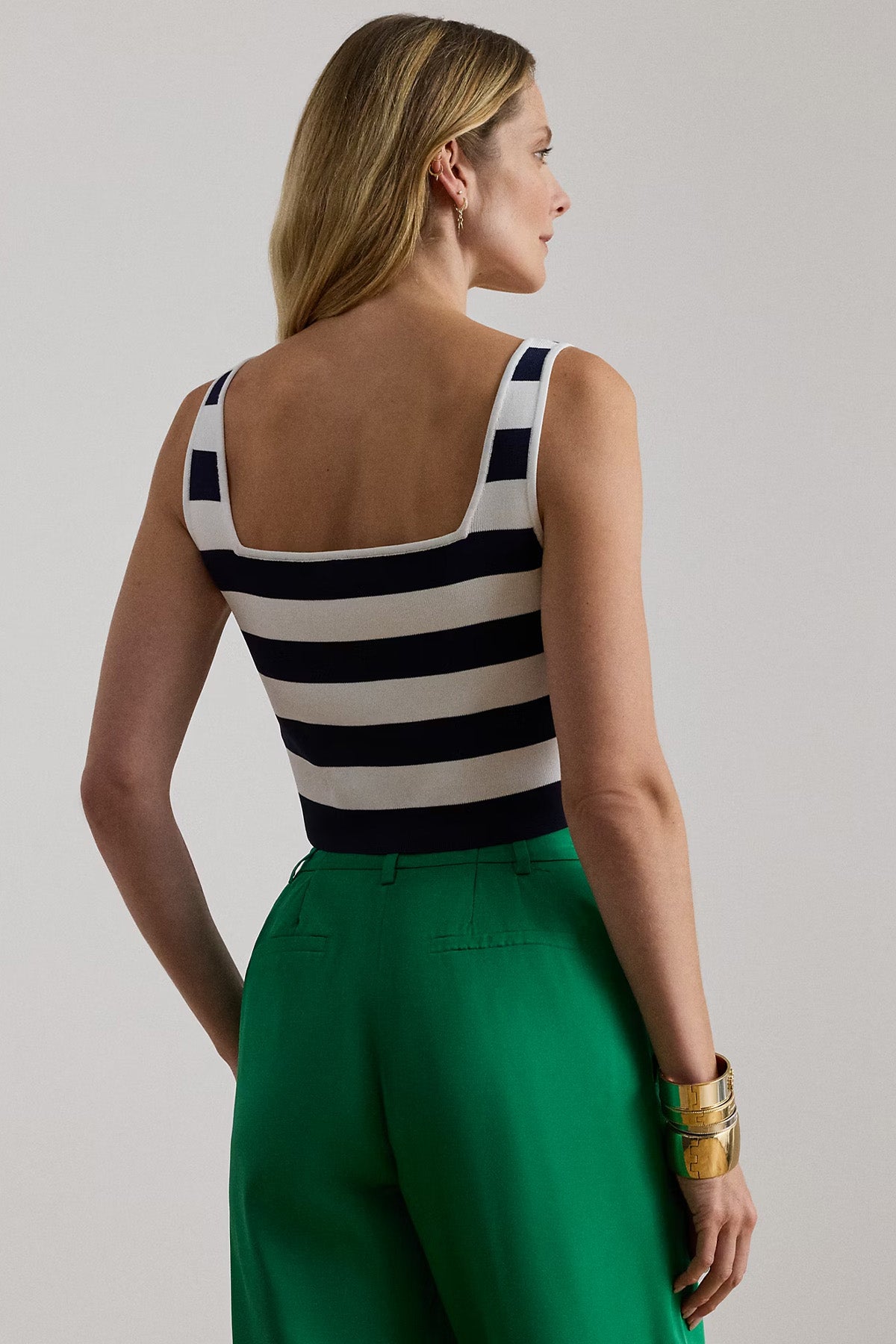 Polo Ralph Lauren Slim Fit Çizgili Crop Bluz
