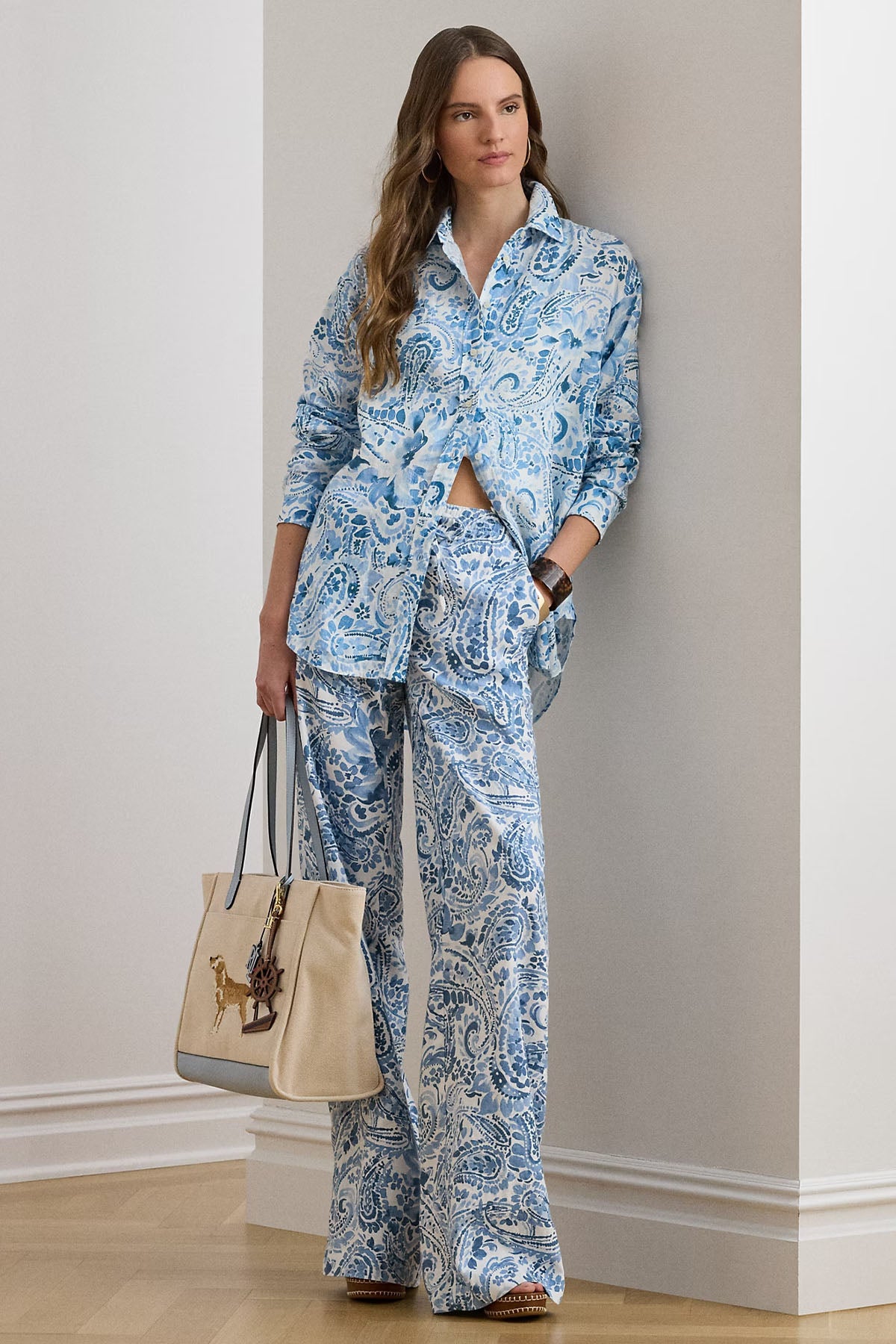 Polo Ralph Lauren Relaxed Fit Paisley Desenli Keten Gömlek
