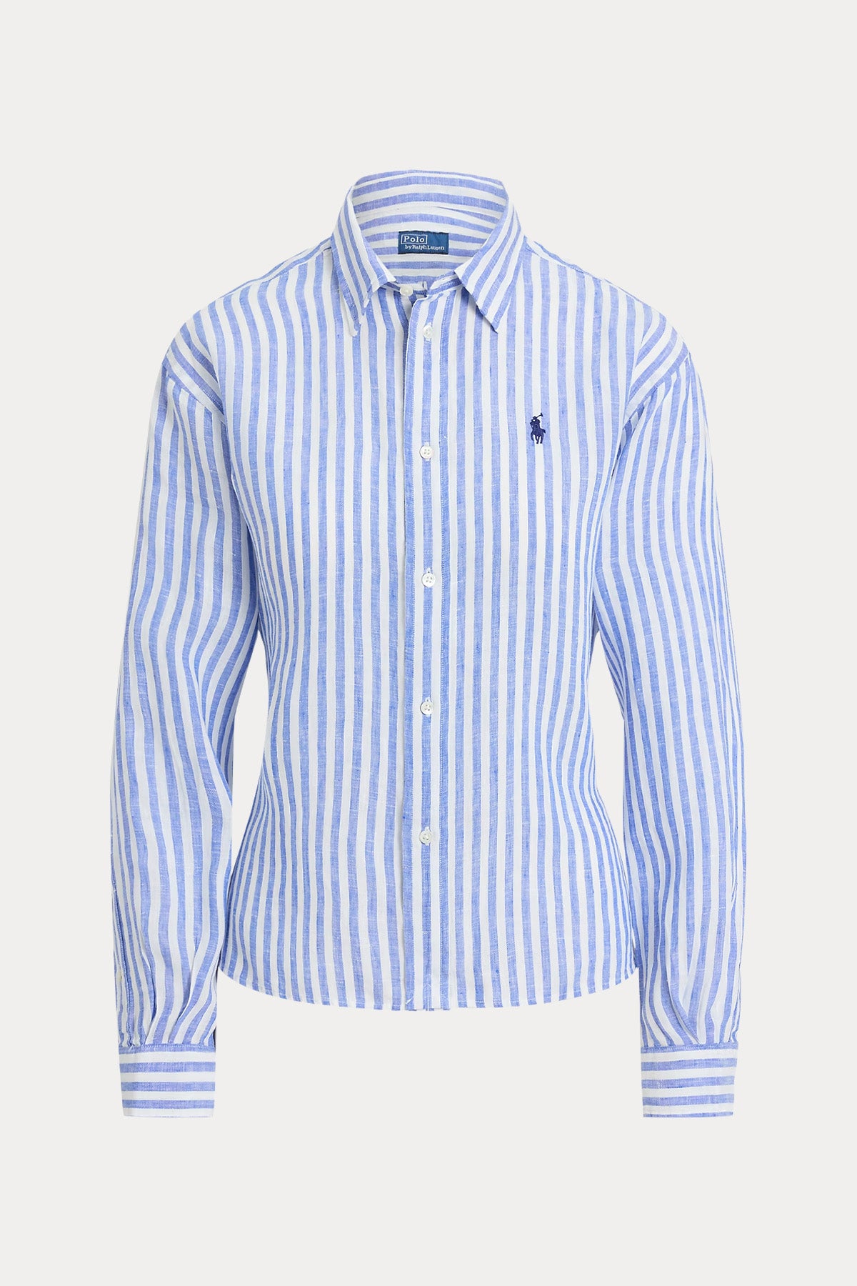 Polo Ralph Lauren Crop Boxy Fit Çizgili Keten Gömlek