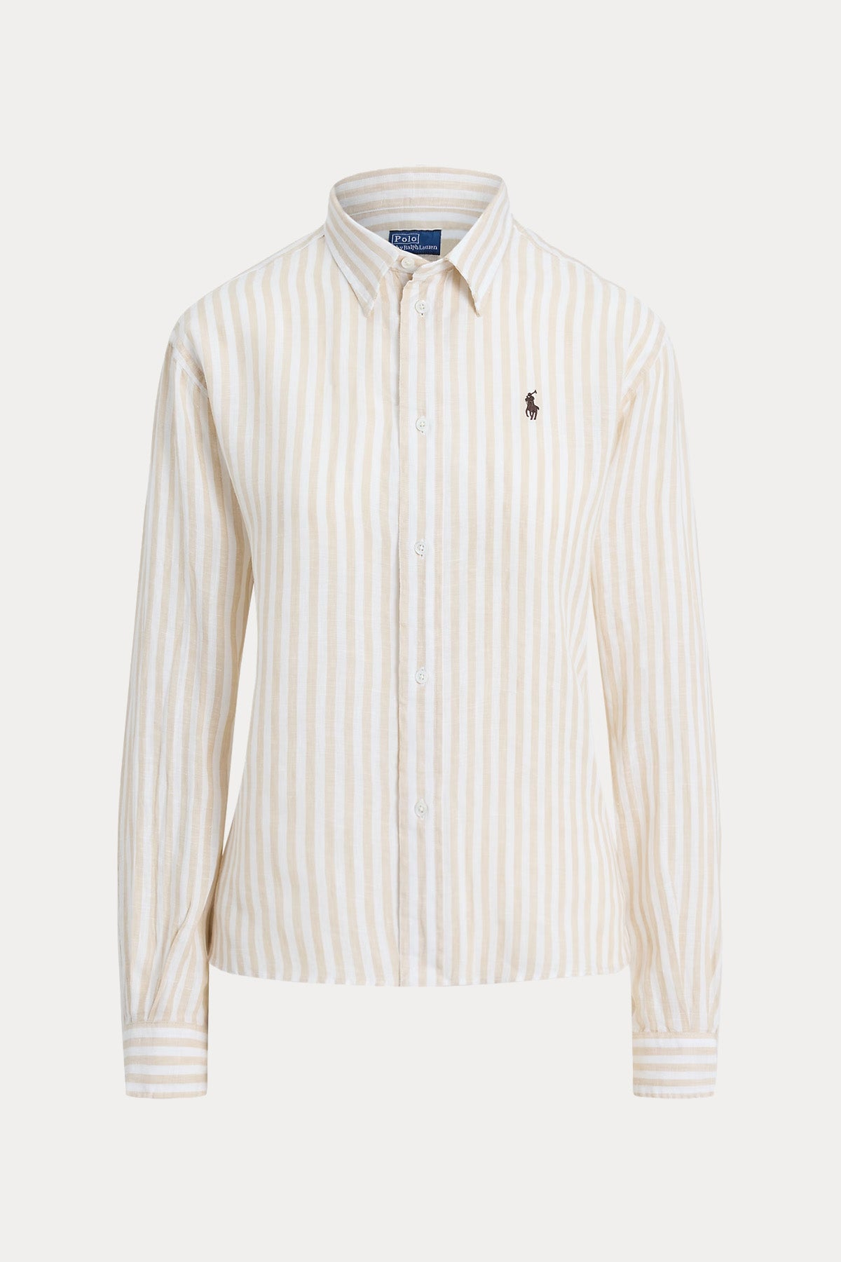 Polo Ralph Lauren Crop Boxy Fit Çizgili Keten Gömlek