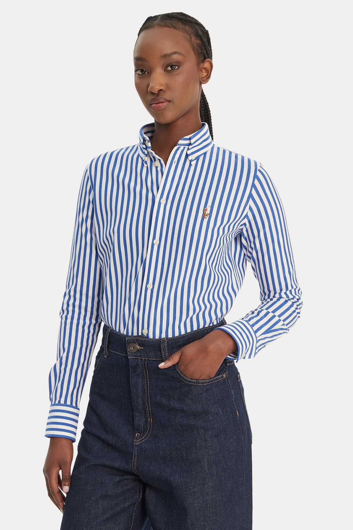 Polo Ralph Lauren Çizgili Knit Oxford Gömlek