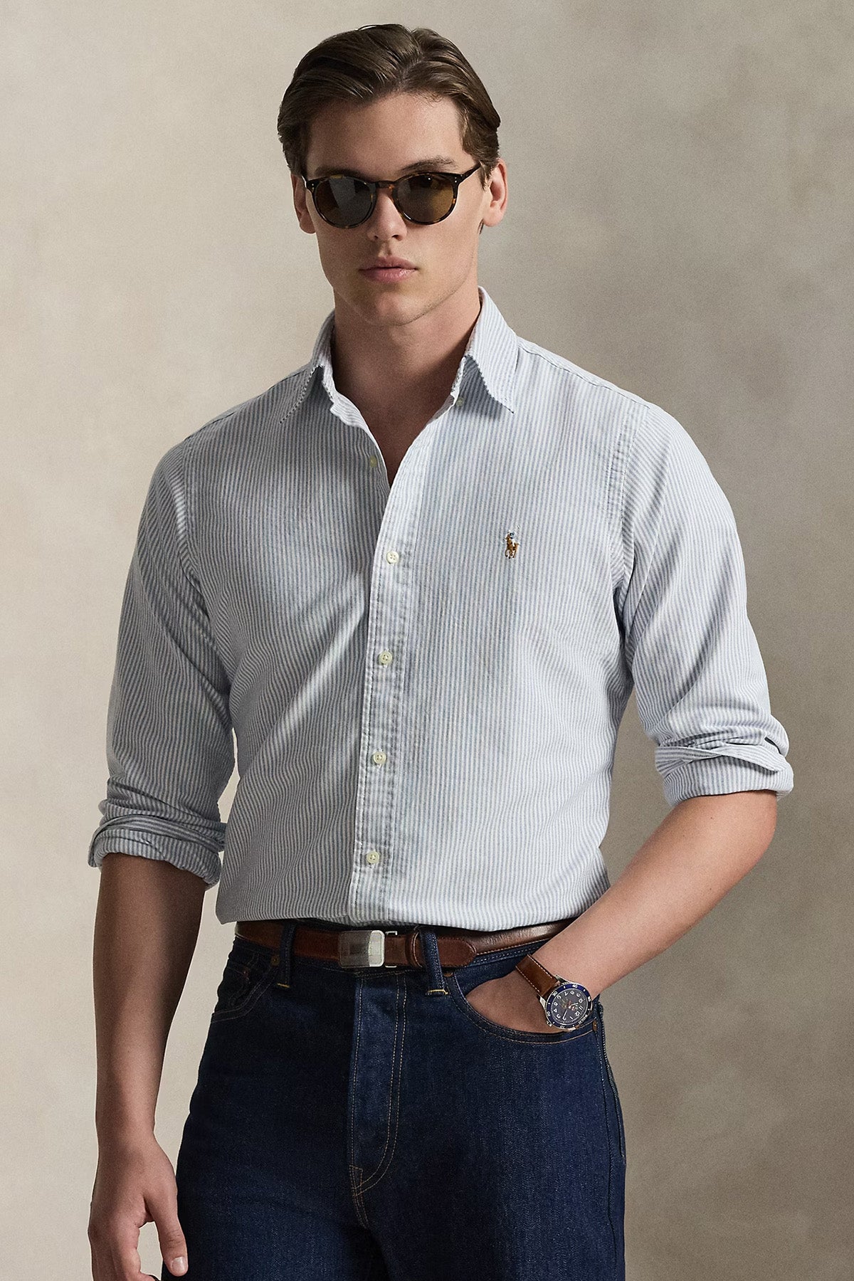 Polo Ralph Lauren Custom Fit Çizgili Oxford Gömlek