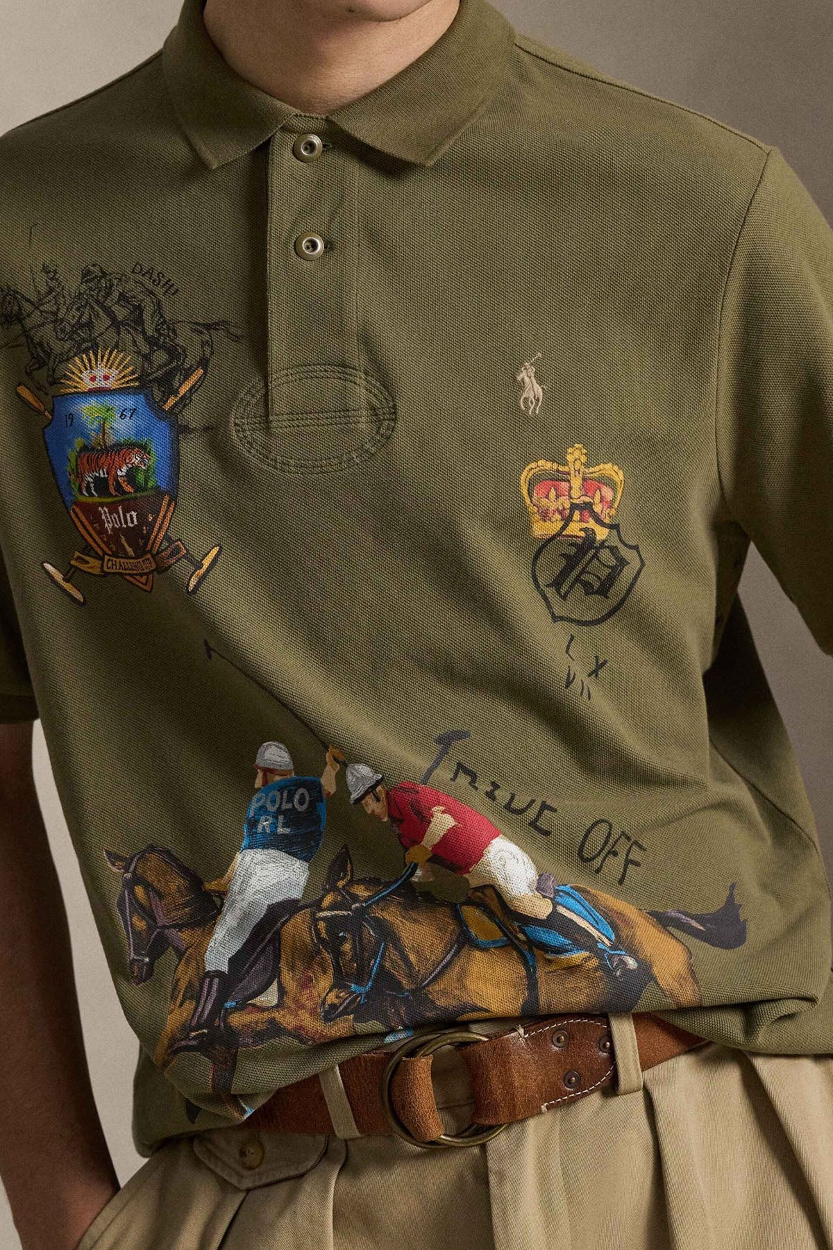 Polo Ralph Lauren Regular Fit Logolu Desen Baskılı Polo Yaka T-shirt