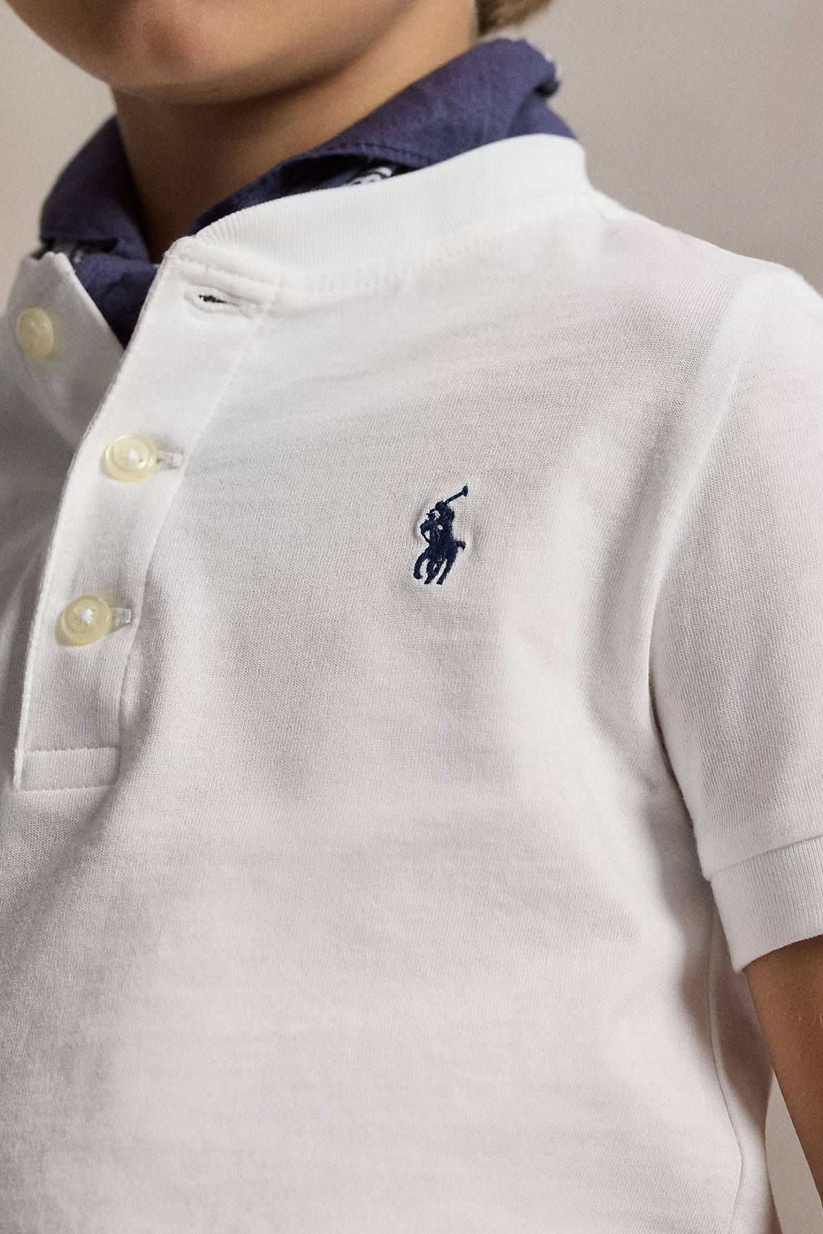 Polo Ralph Lauren Kids 3-7 Yaş Erkek Çocuk Düğmeli Yuvarlak Yaka T-shirt