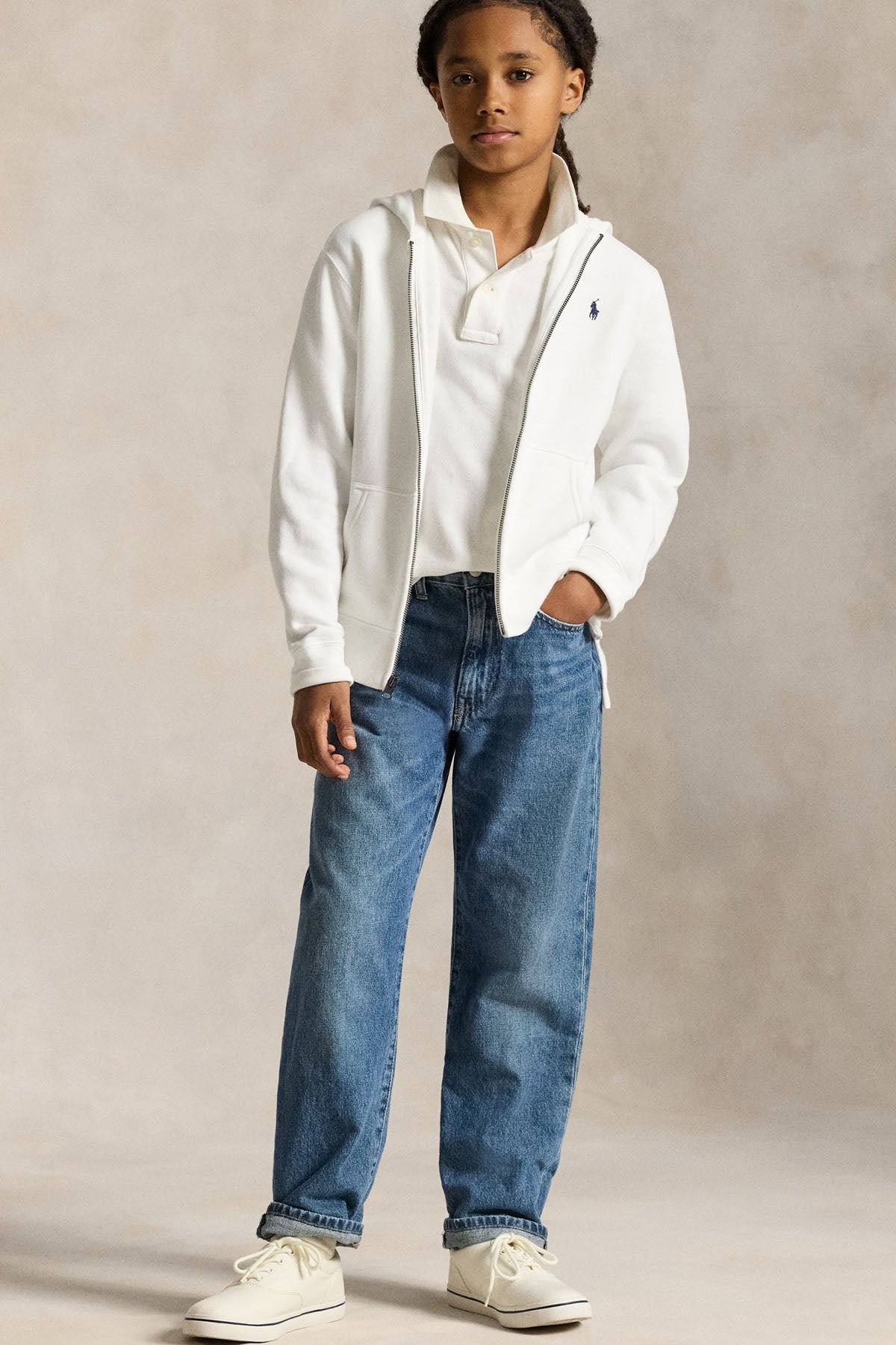 Polo Ralph Lauren Kids S-L Beden Unisex Çocuk Şardonlu Kapüşonlu Sweatshirt Ceket