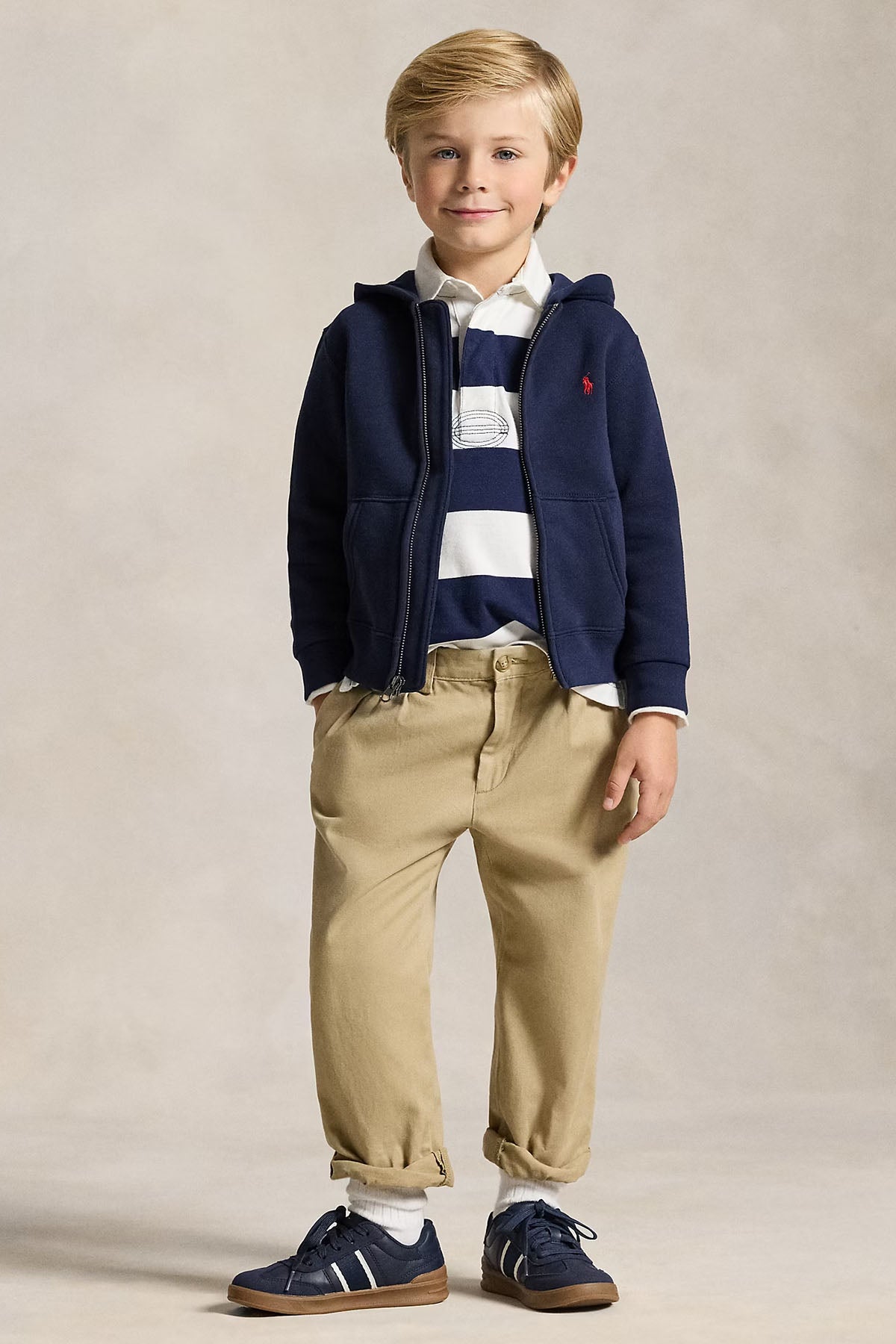 Polo Ralph Lauren Kids 4-6 Yaş Unisex Çocuk Şardonlu Kapüşonlu Sweatshirt Ceket