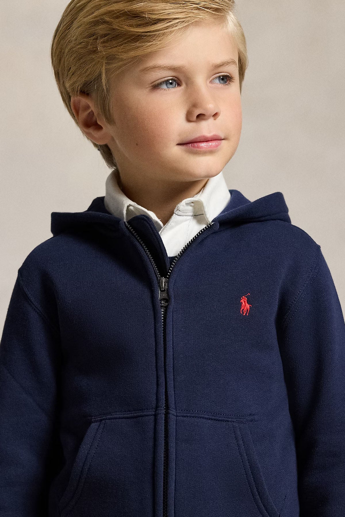 Polo Ralph Lauren Kids 4-6 Yaş Unisex Çocuk Şardonlu Kapüşonlu Sweatshirt Ceket