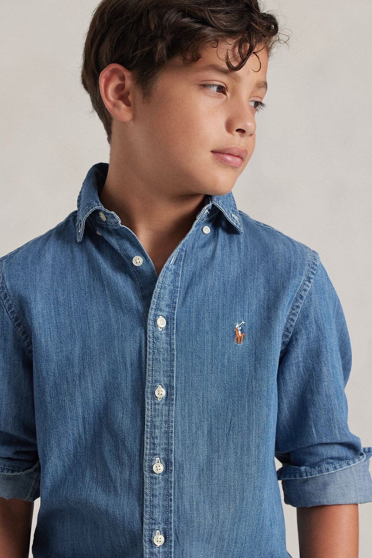 Polo Ralph Lauren Kids S-M Beden Erkek Çocuk Denim Gömlek
