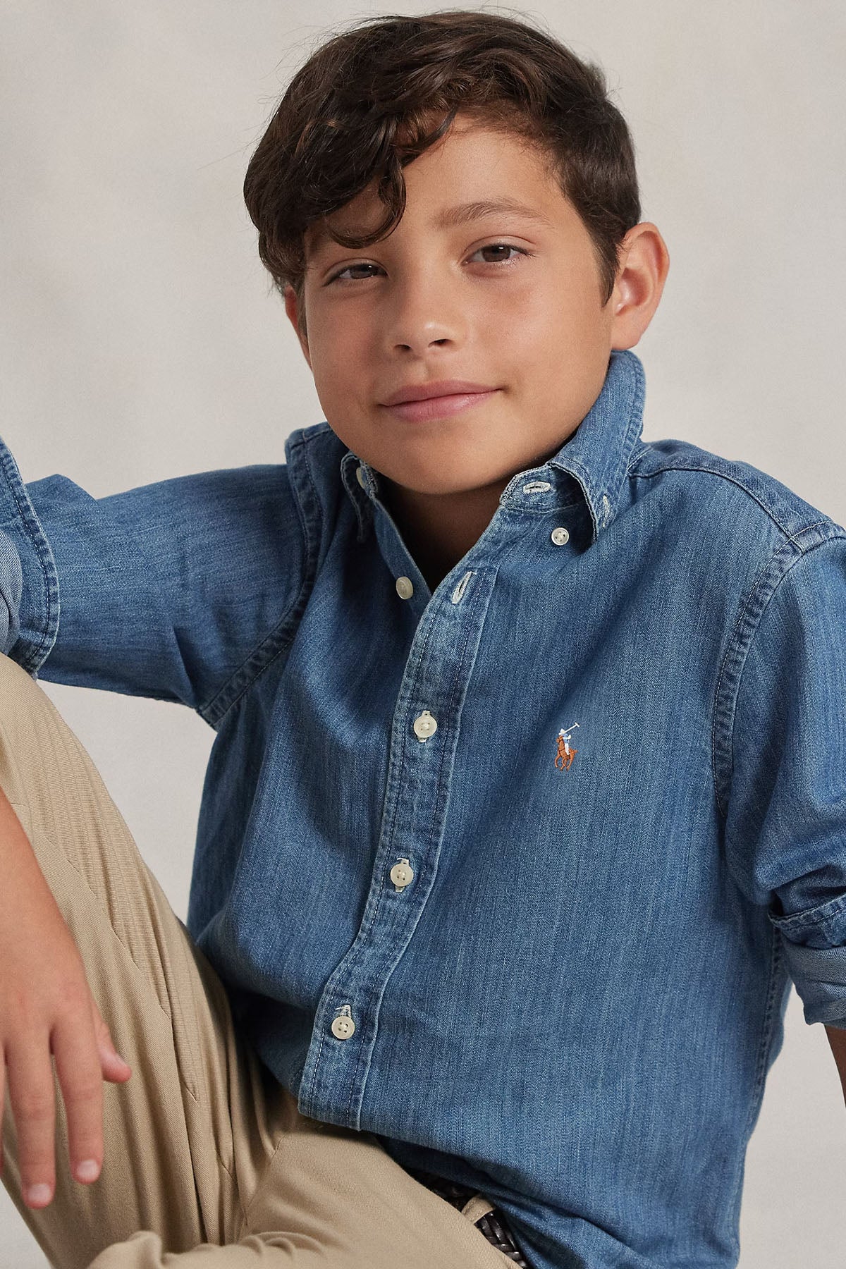 Polo Ralph Lauren Kids S-M Beden Erkek Çocuk Denim Gömlek