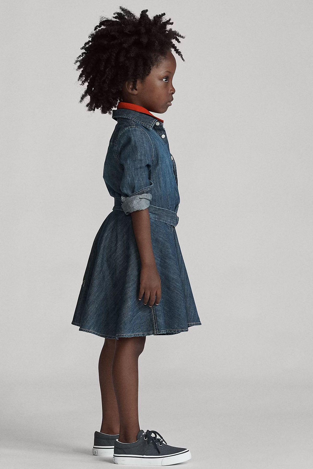 Polo Ralph Lauren Kids 4-6 Yaş Kız Çocuk Denim Gömlek Elbise