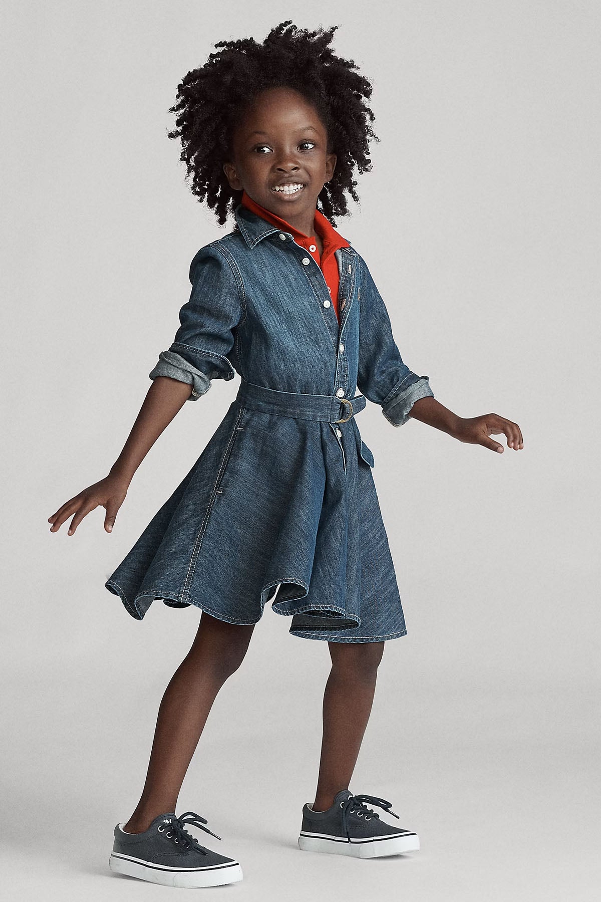 Polo Ralph Lauren Kids 4-6 Yaş Kız Çocuk Denim Gömlek Elbise