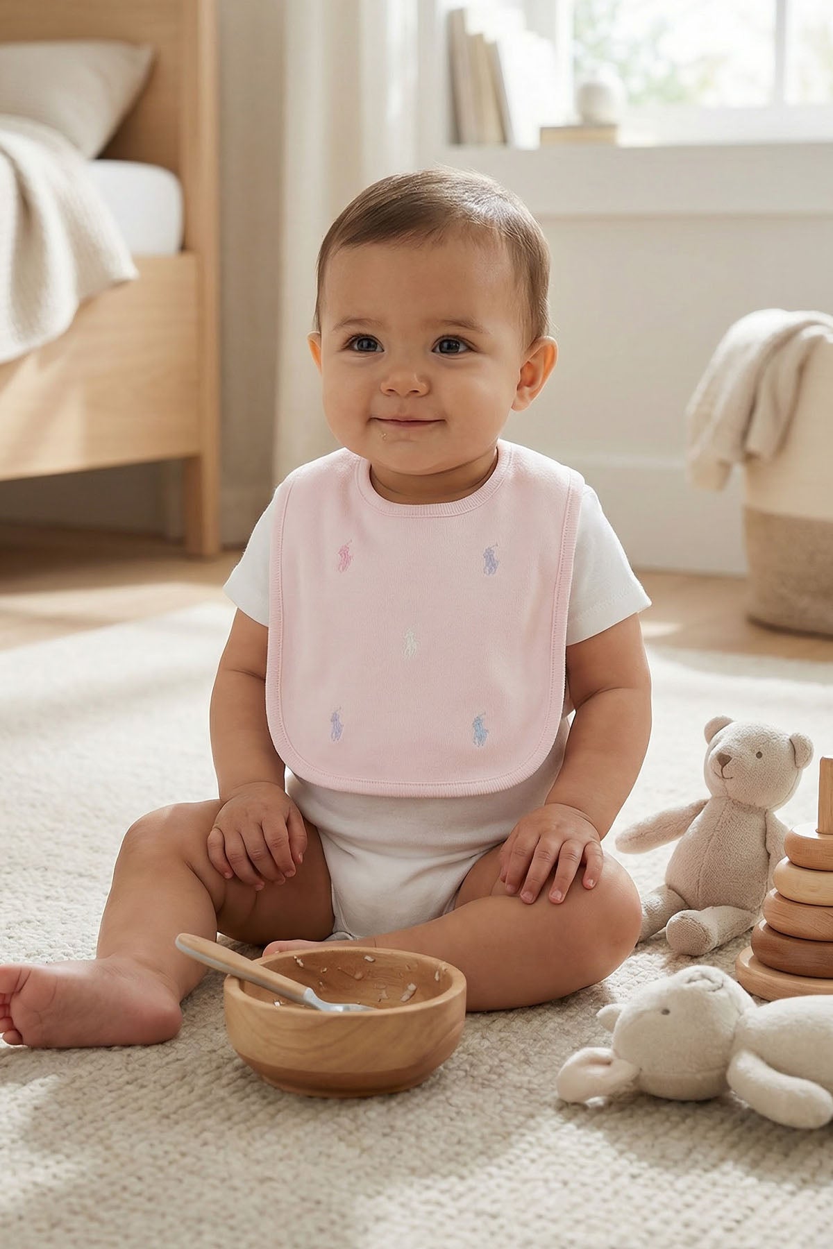 Polo Ralph Lauren Kids Kız Bebek Pony Logolu Önlük