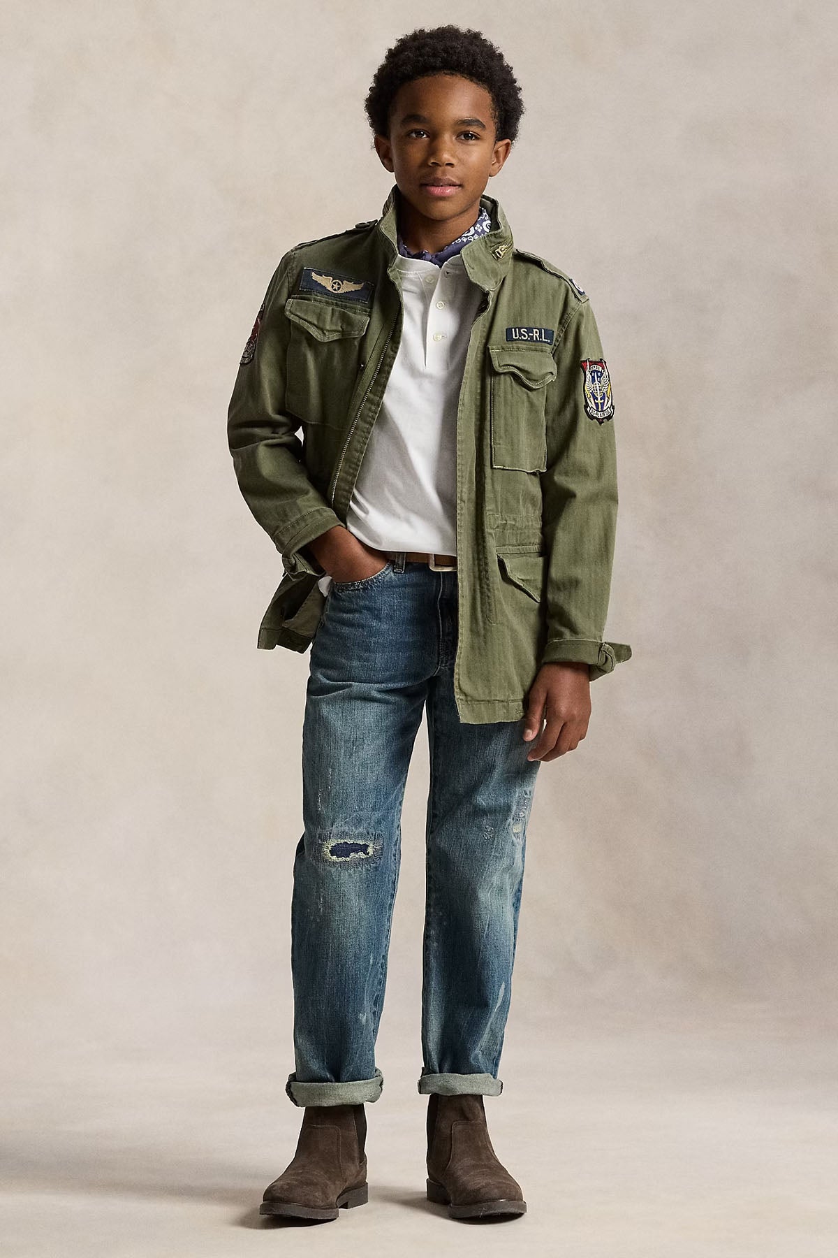 Polo Ralph Lauren Kids S-L Beden Düğmeli Yuvarlak Yaka Pony Logolu T-shirt