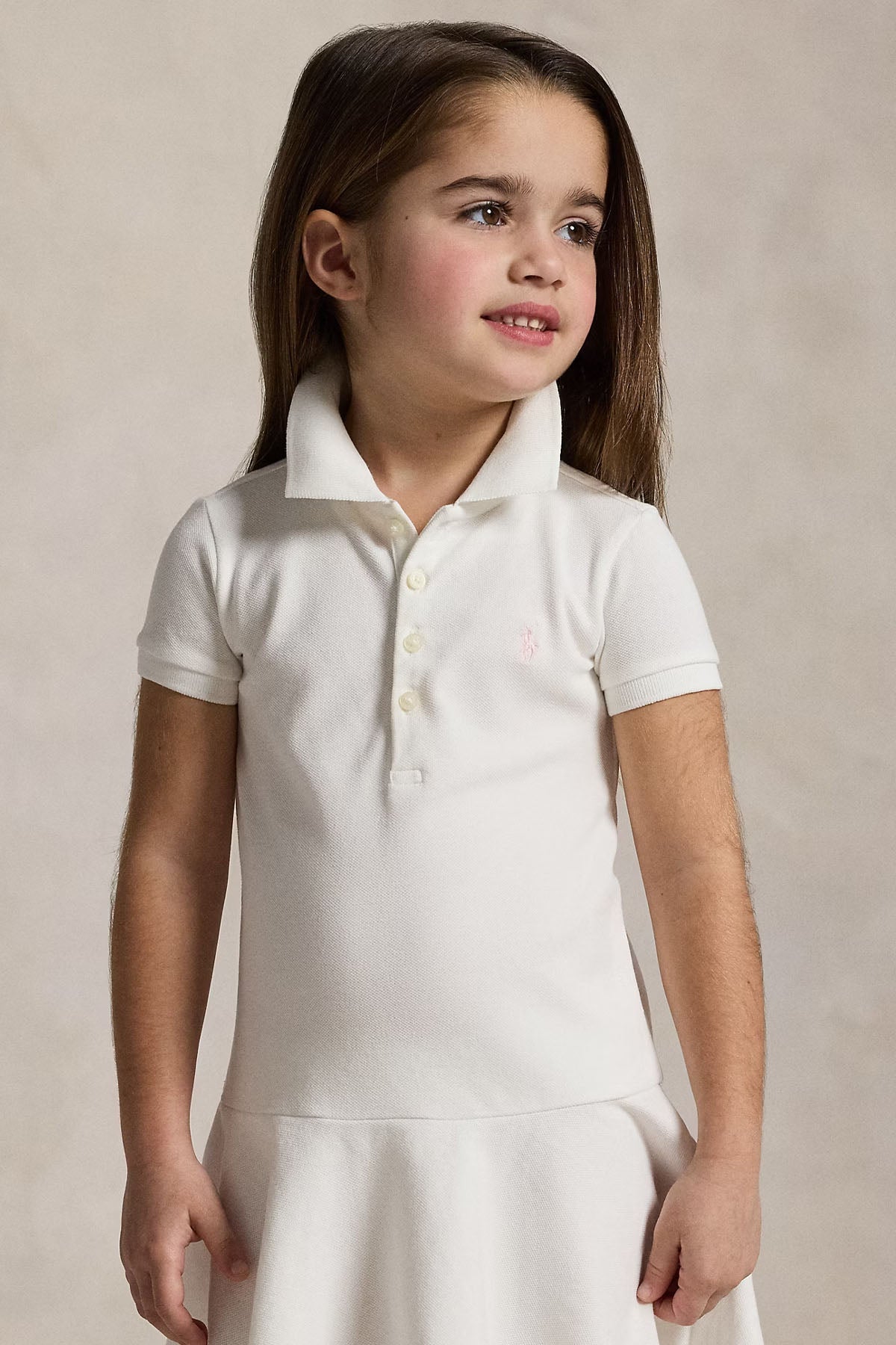 Polo Ralph Lauren Kids 4-6 Yaş Kız Çocuk Polo Yaka T-shirt Elbise-Elbise-Libas