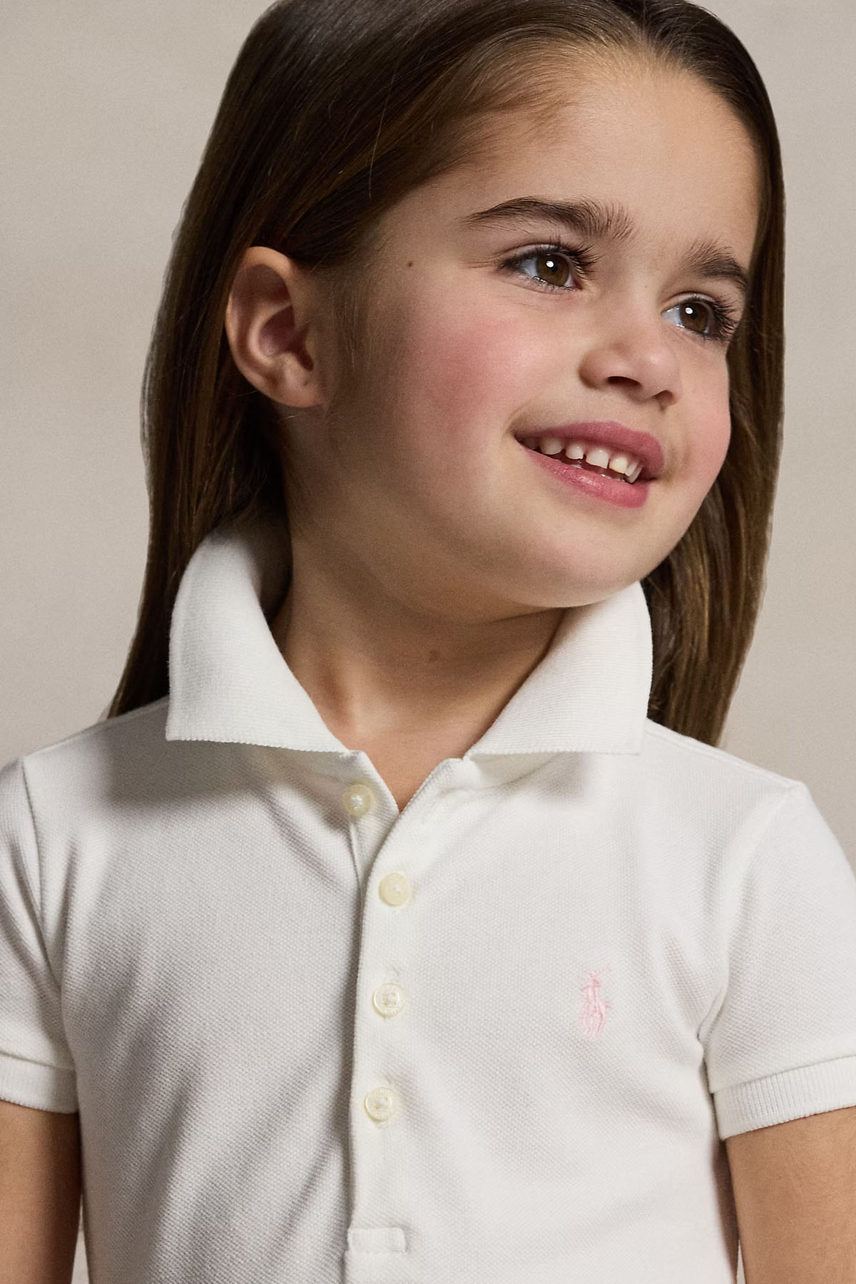Polo Ralph Lauren Kids 4-6 Yaş Kız Çocuk Polo Yaka T-shirt Elbise-Elbise-Libas