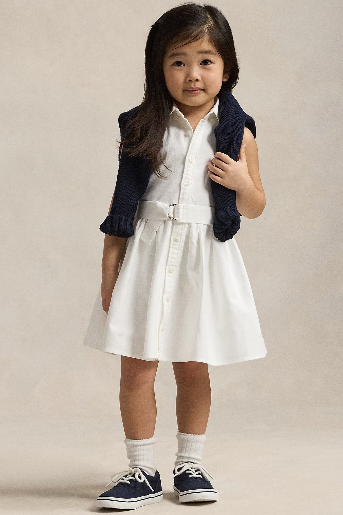 Polo Ralph Lauren Kids 4-6 Yaş Kız Çocuk Kemerli Gömlek Elbise