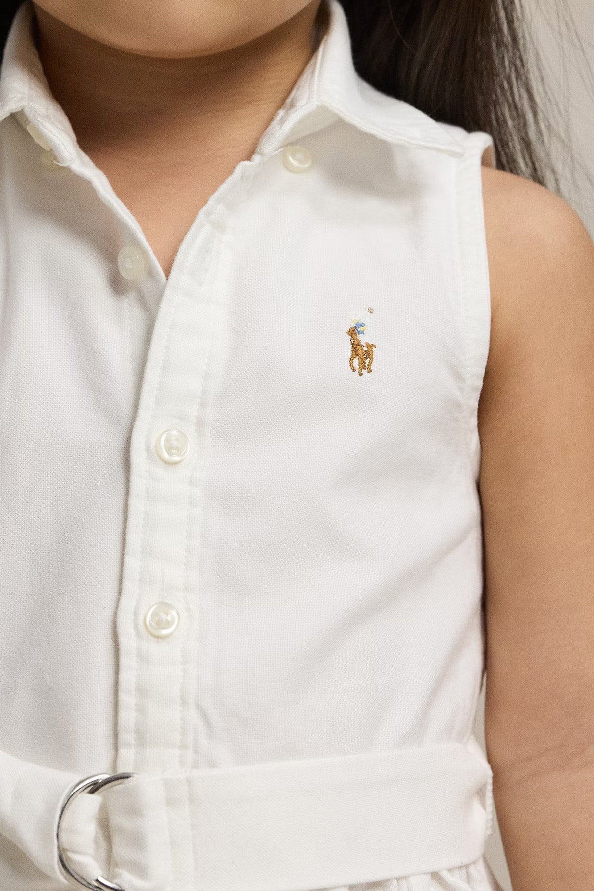 Polo Ralph Lauren Kids 4-6 Yaş Kız Çocuk Kemerli Gömlek Elbise-Elbise-Libas