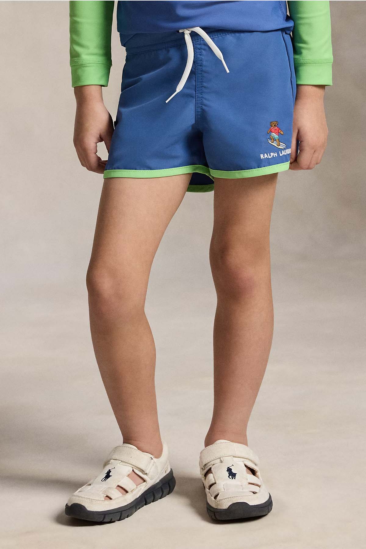 Polo Ralph Lauren Kids 3-7 Yaş Erkek Çocuk Polo Bear Beli Lastikli Şort Mayo