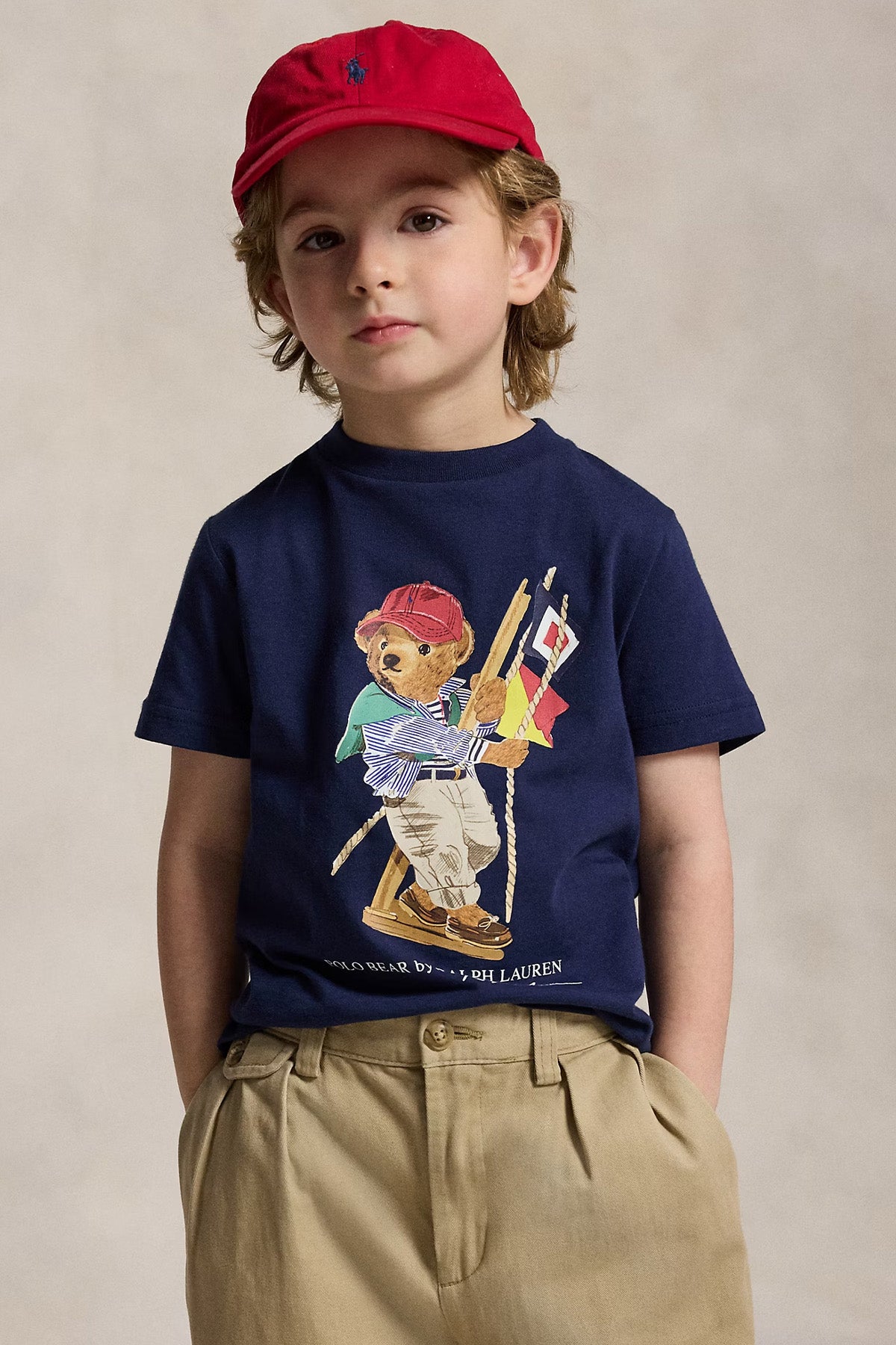Polo Ralph Lauren Kids 2-7 Yaş Unisex Çocuk Polo Bear T-shirt-T-shirt-Libas