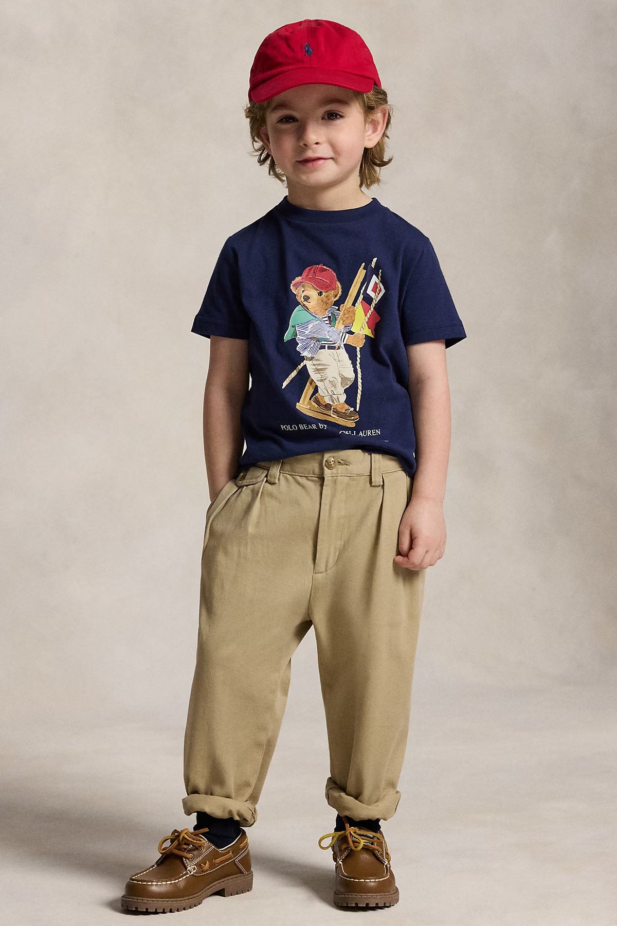 Polo Ralph Lauren Kids 2-7 Yaş Unisex Çocuk Polo Bear T-shirt-T-shirt-Libas